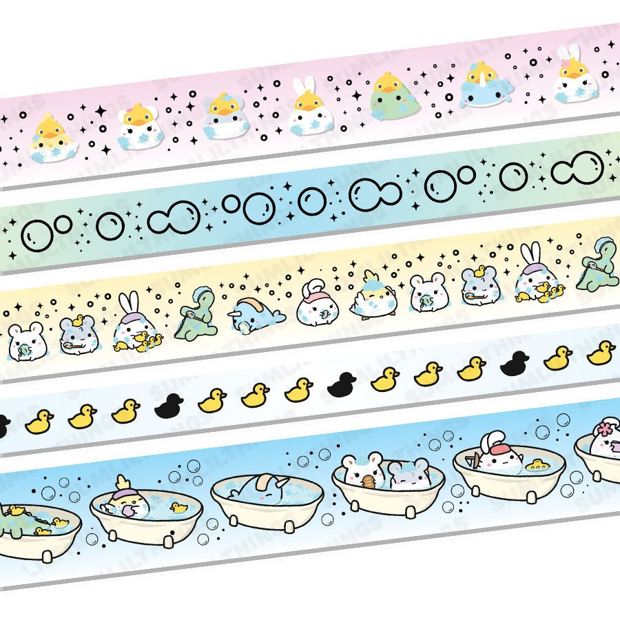 Washi Tape - Scrub Bubbles - Holo Silver (Set of 5) - SumLilThings