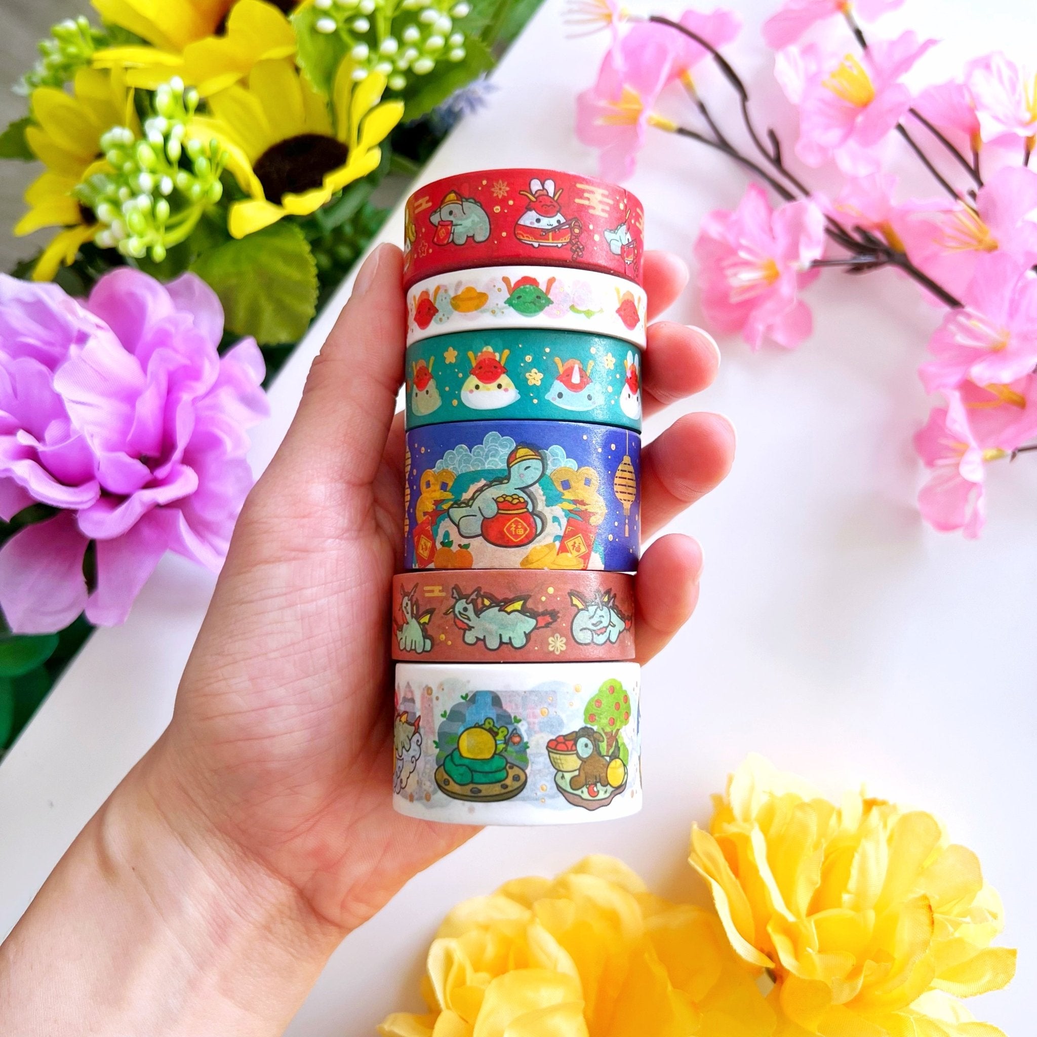 Washi Tape - Year of the Dragon - Holo Gold Foil (Set of 6) - SumLilThings