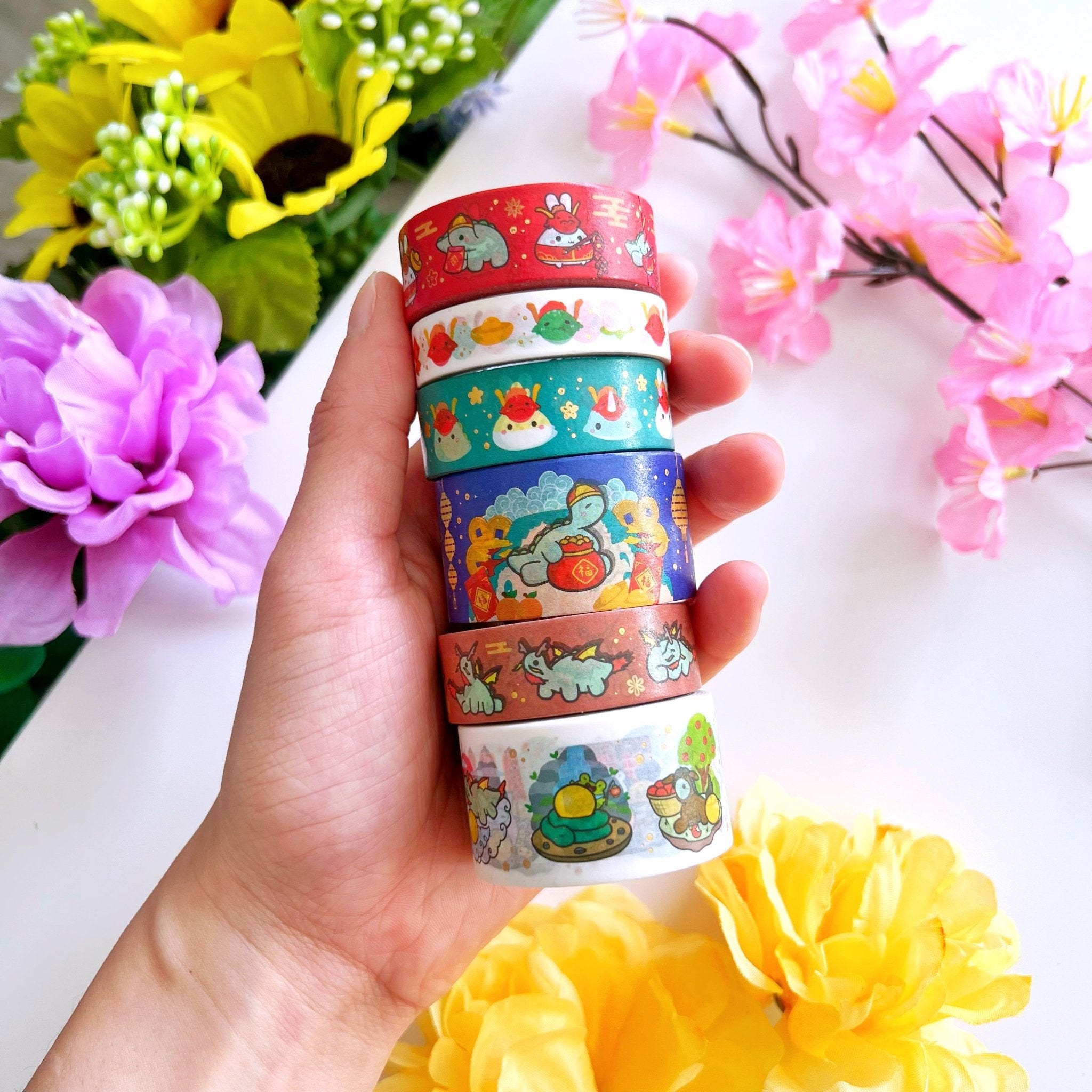 Washi Tape - Year of the Dragon - Holo Gold Foil (Set of 6) - SumLilThings