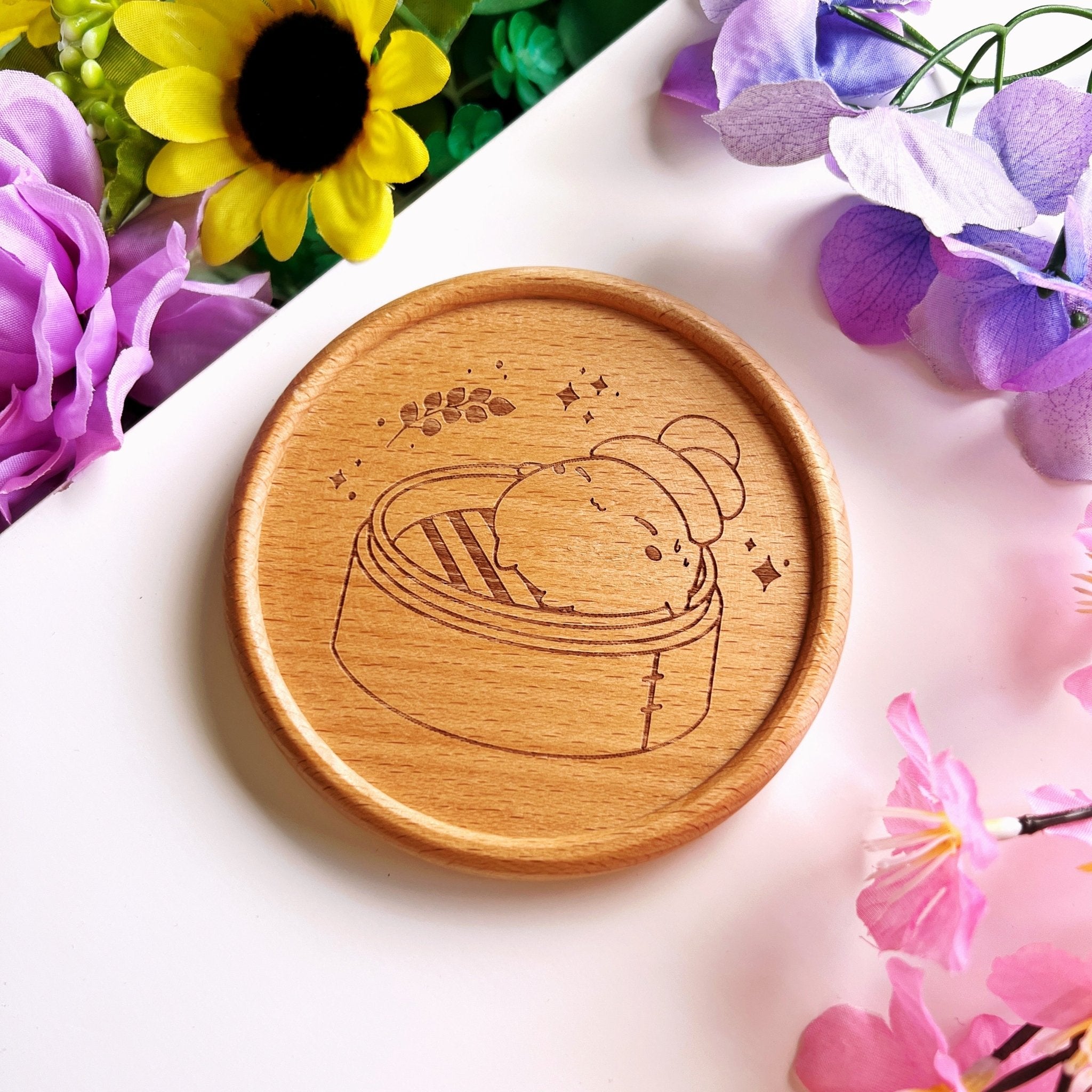 Wooden Coaster - Dimsum Steaming Lil - SumLilThings