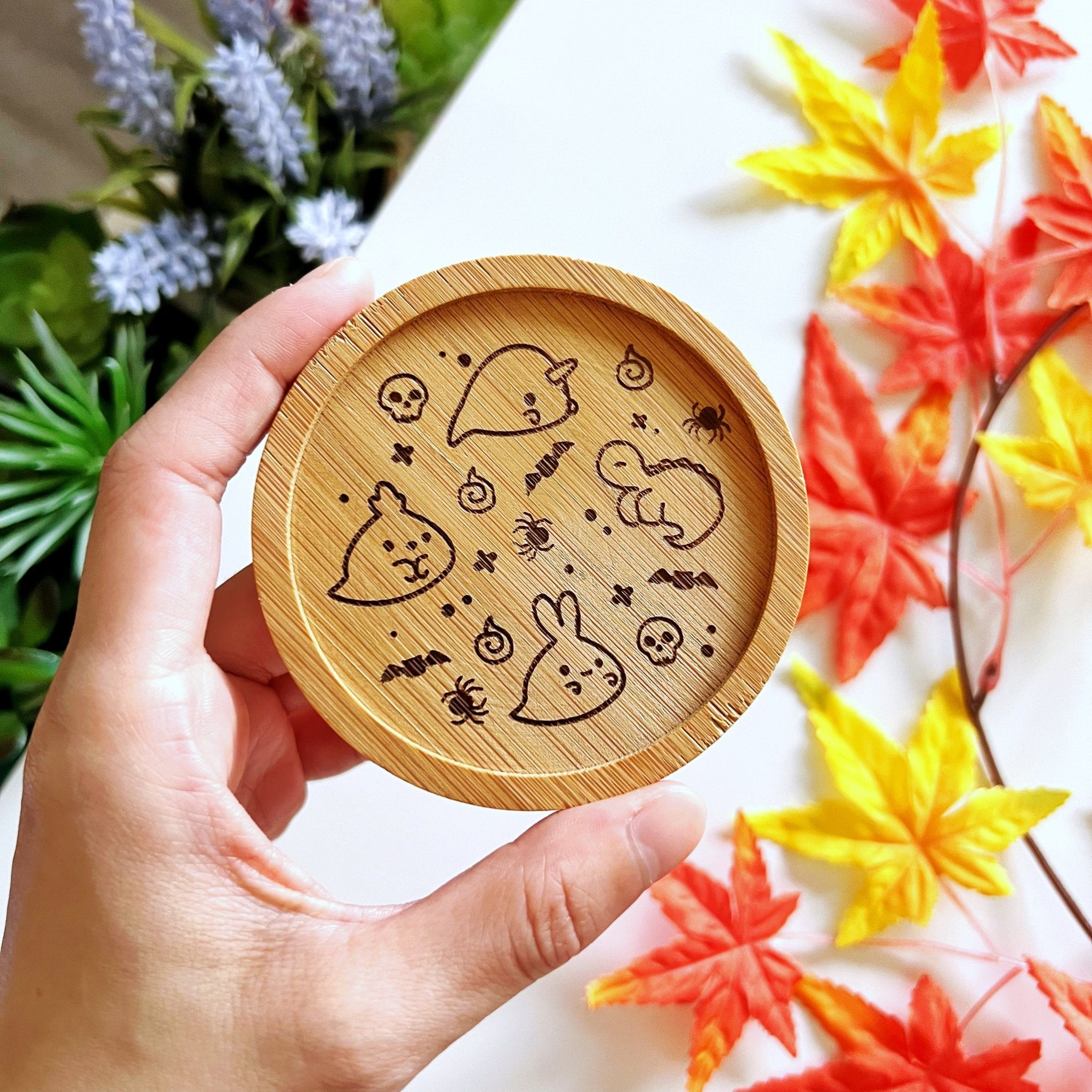 Wooden Coaster - Lil' Ghosties (LIMITED EDITION) - SumLilThings