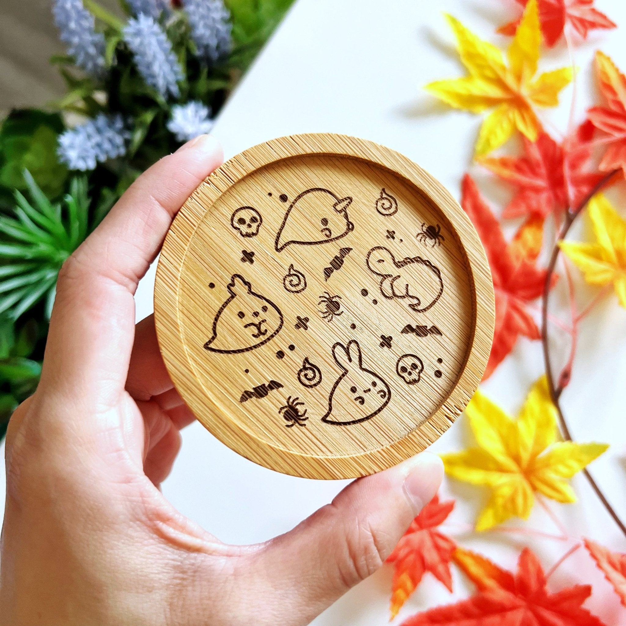 Wooden Coaster - Lil' Ghosties (LIMITED EDITION) - SumLilThings