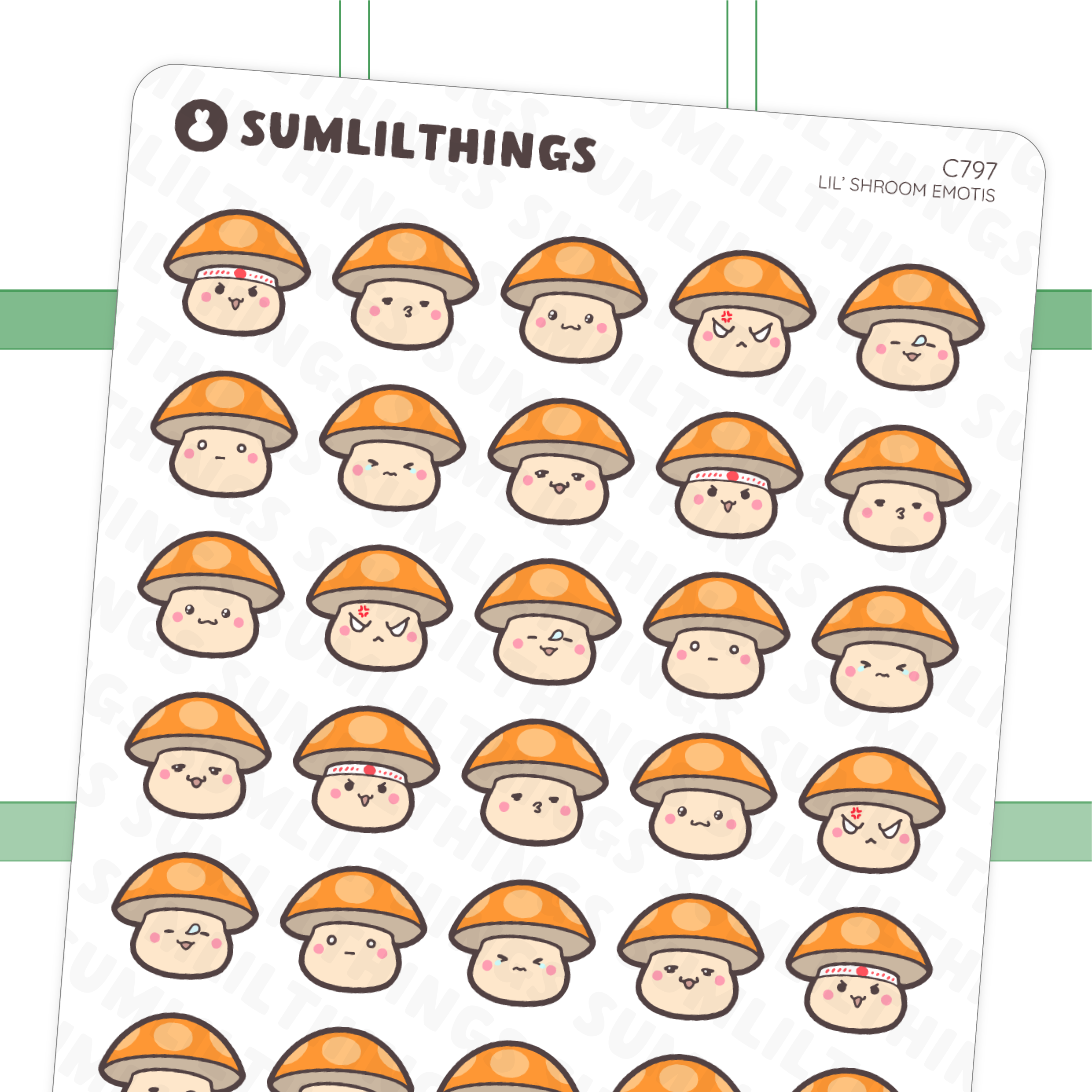 Lil' Shroom Emotis Stickers