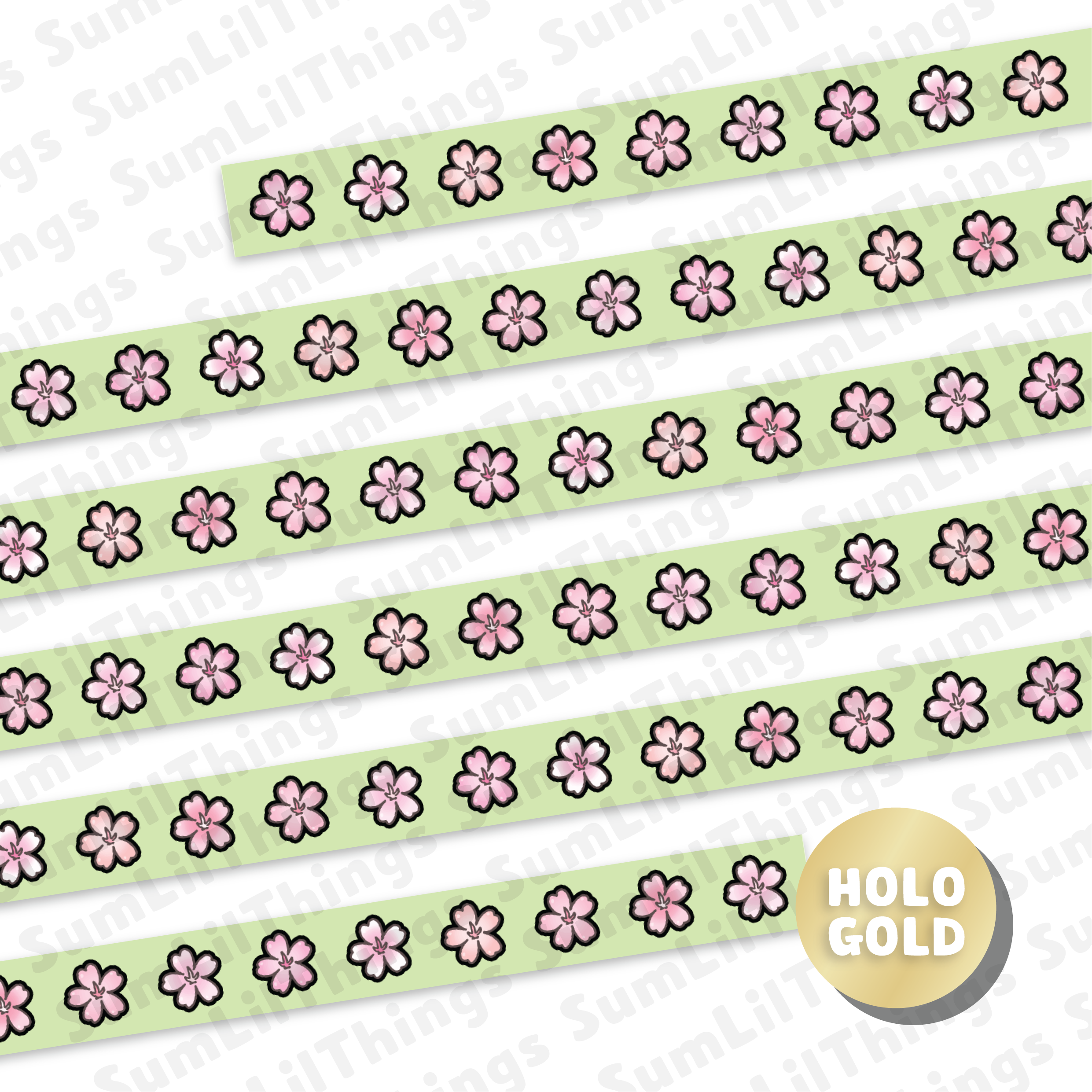 Washi Tape - Lil' Sakura Cafe Collection (Gold Foil)
