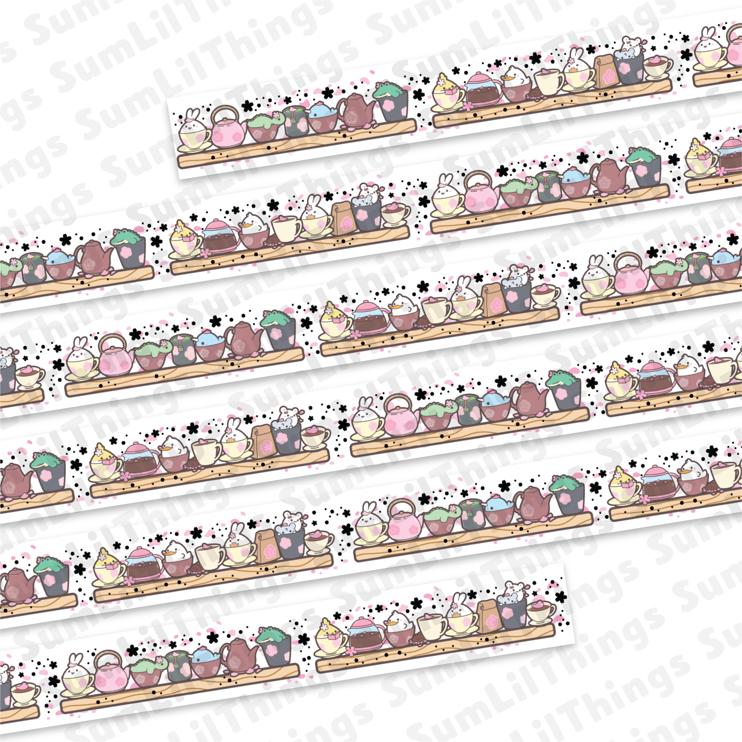 Washi Tape - Lil' Sakura Cafe Collection (Gold Foil)