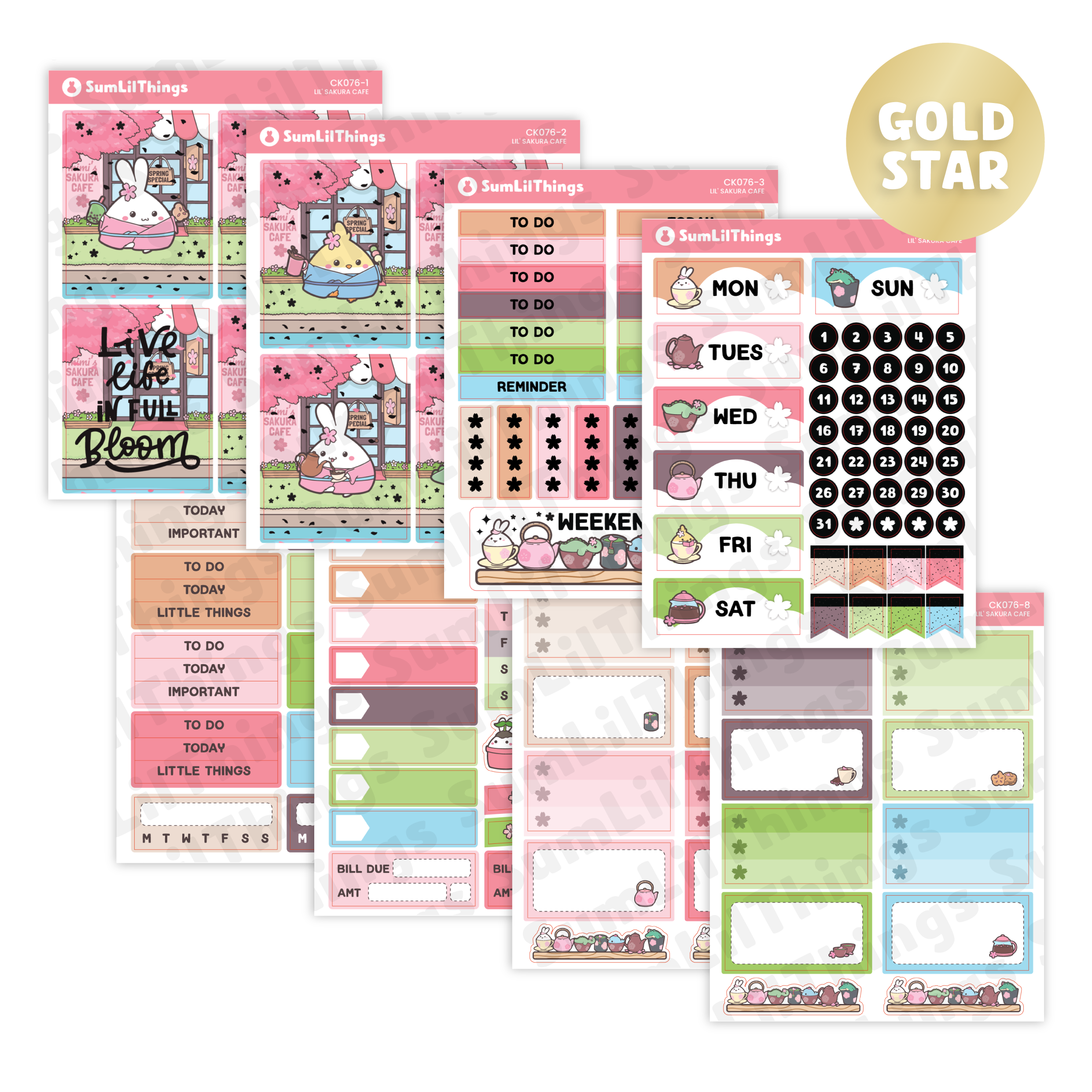 Vertical Kit - Lil' Sakura Cafe - Gold Foil