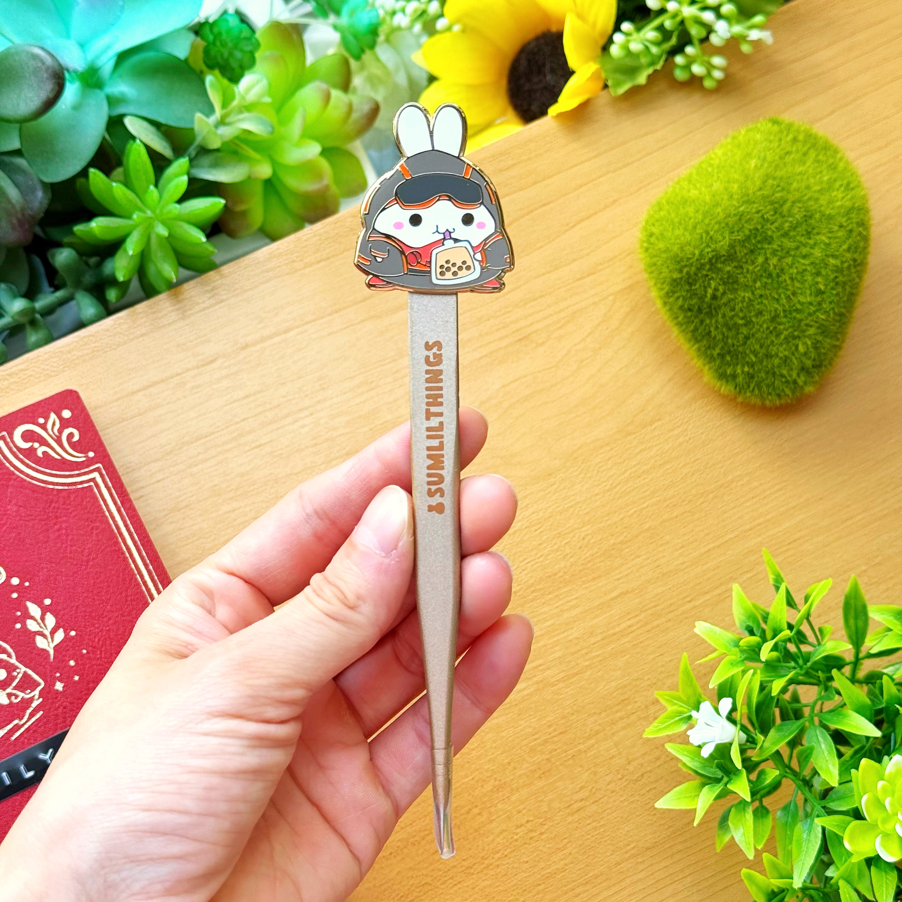 Enamel Tweezer - Lil' IV Boba Drink (Straight Point)