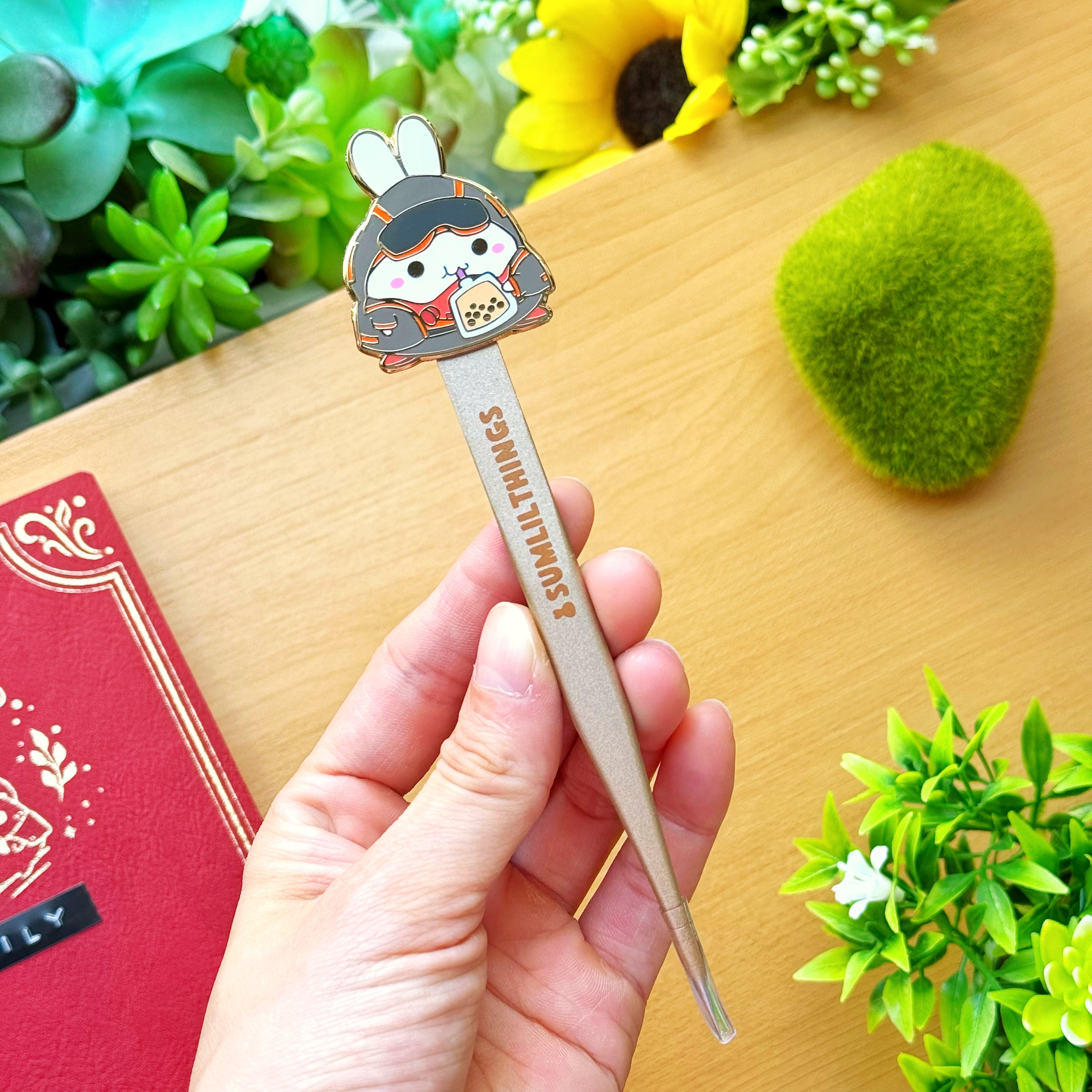 Enamel Tweezer - Lil' IV Boba Drink (Straight Point)