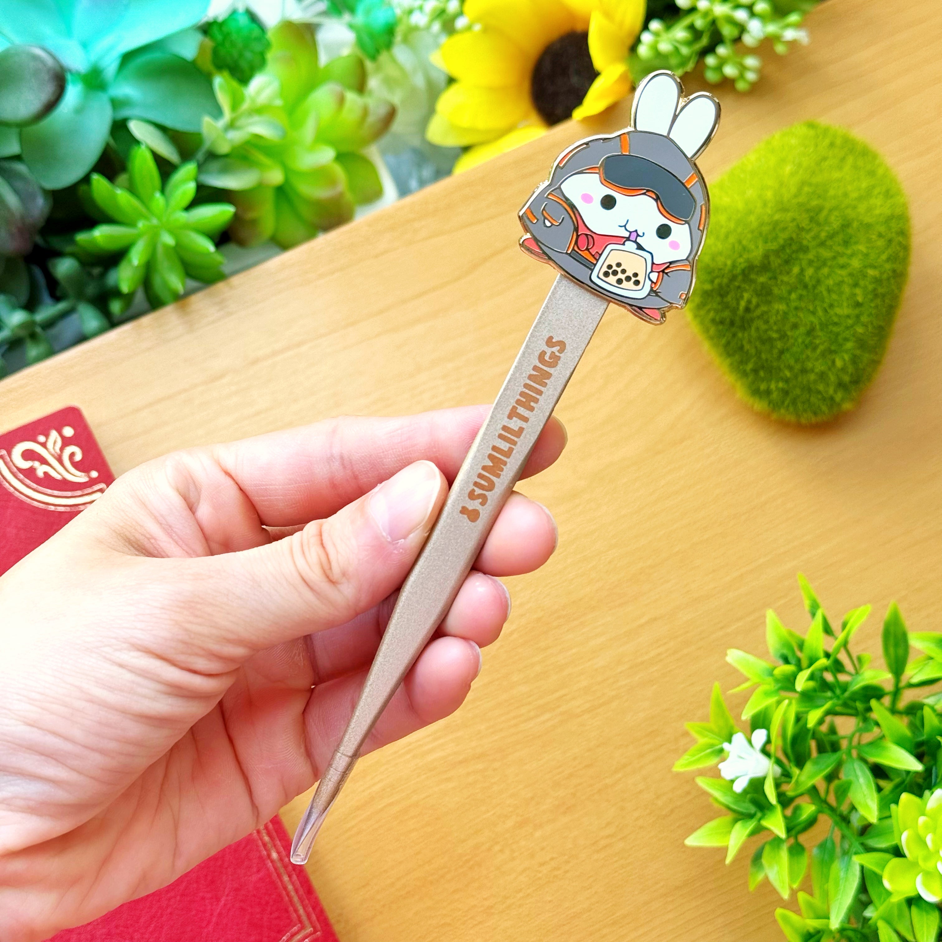 Enamel Tweezer - Lil' IV Boba Drink (Straight Point)