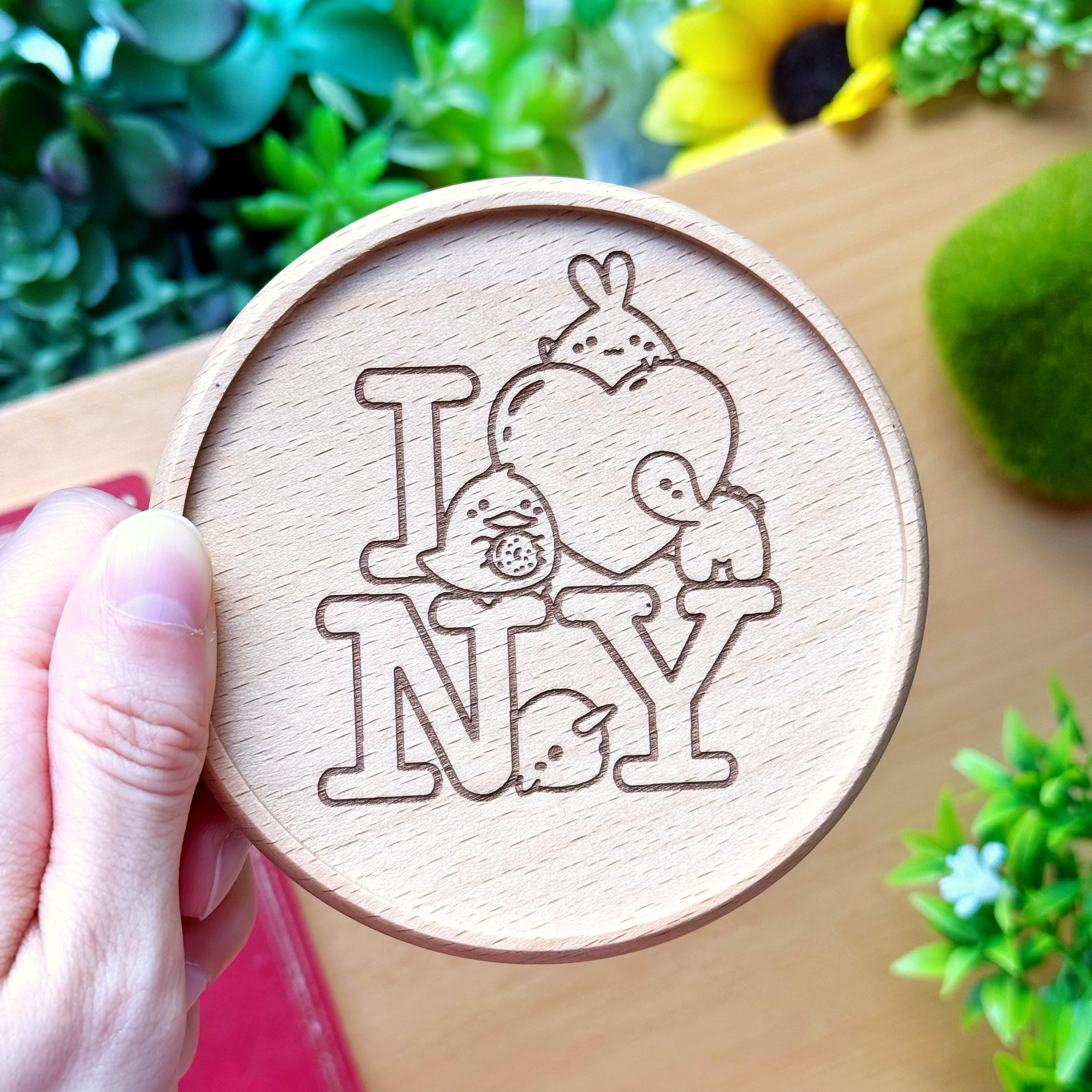 Wooden Coaster - I Love NY (Stationery Fest Exclusive)