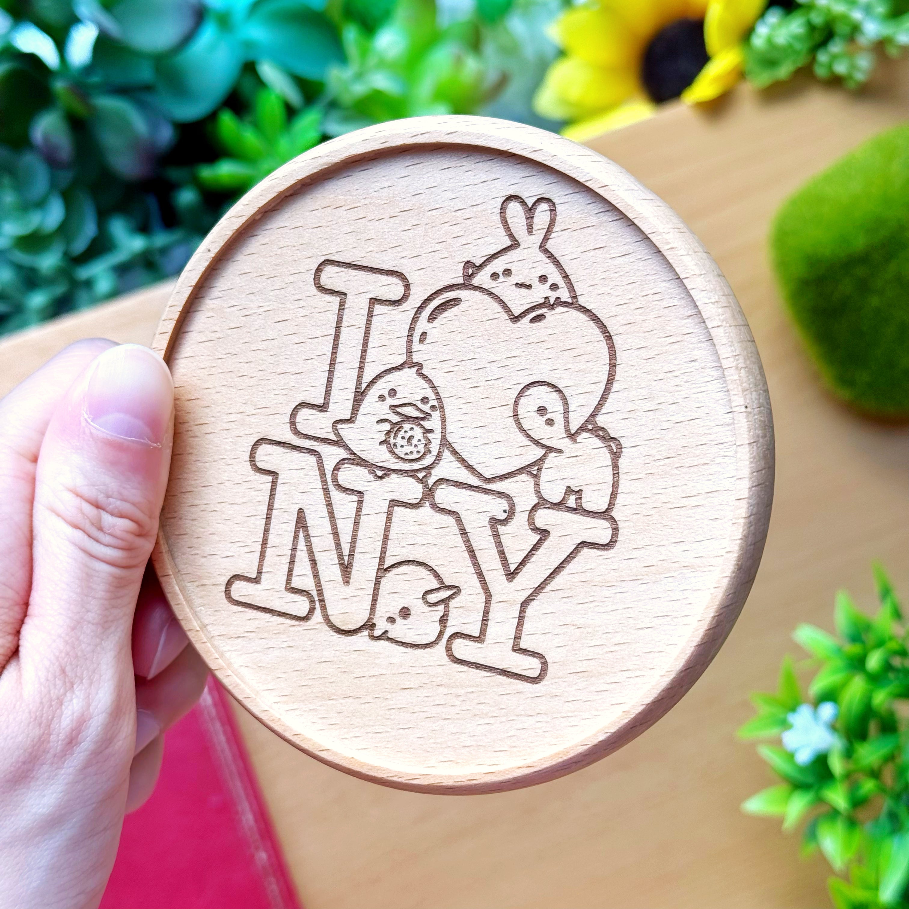 Wooden Coaster - I Love NY (Stationery Fest Exclusive)