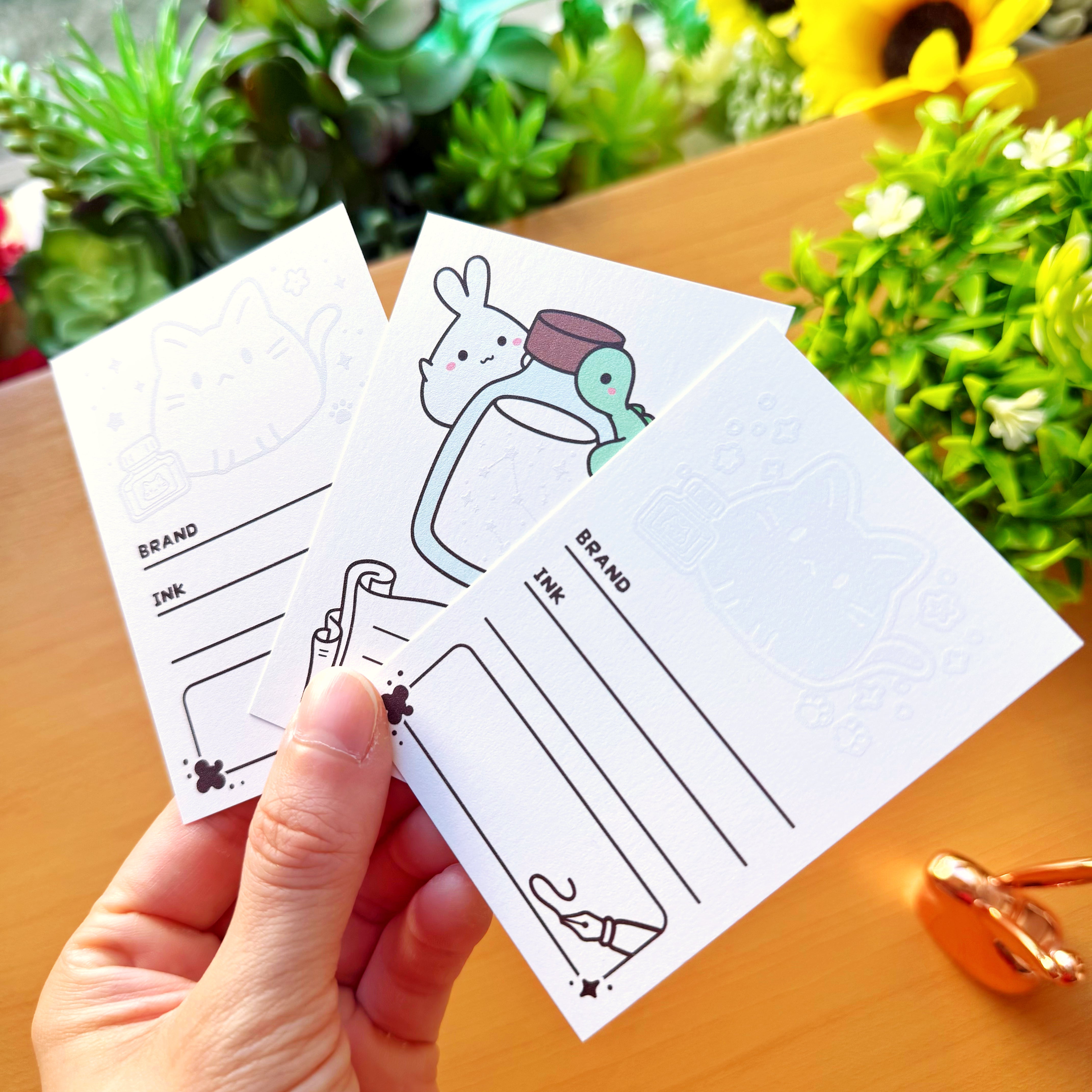 Fountain Pen Ink Swatch Cards (Set of 3)