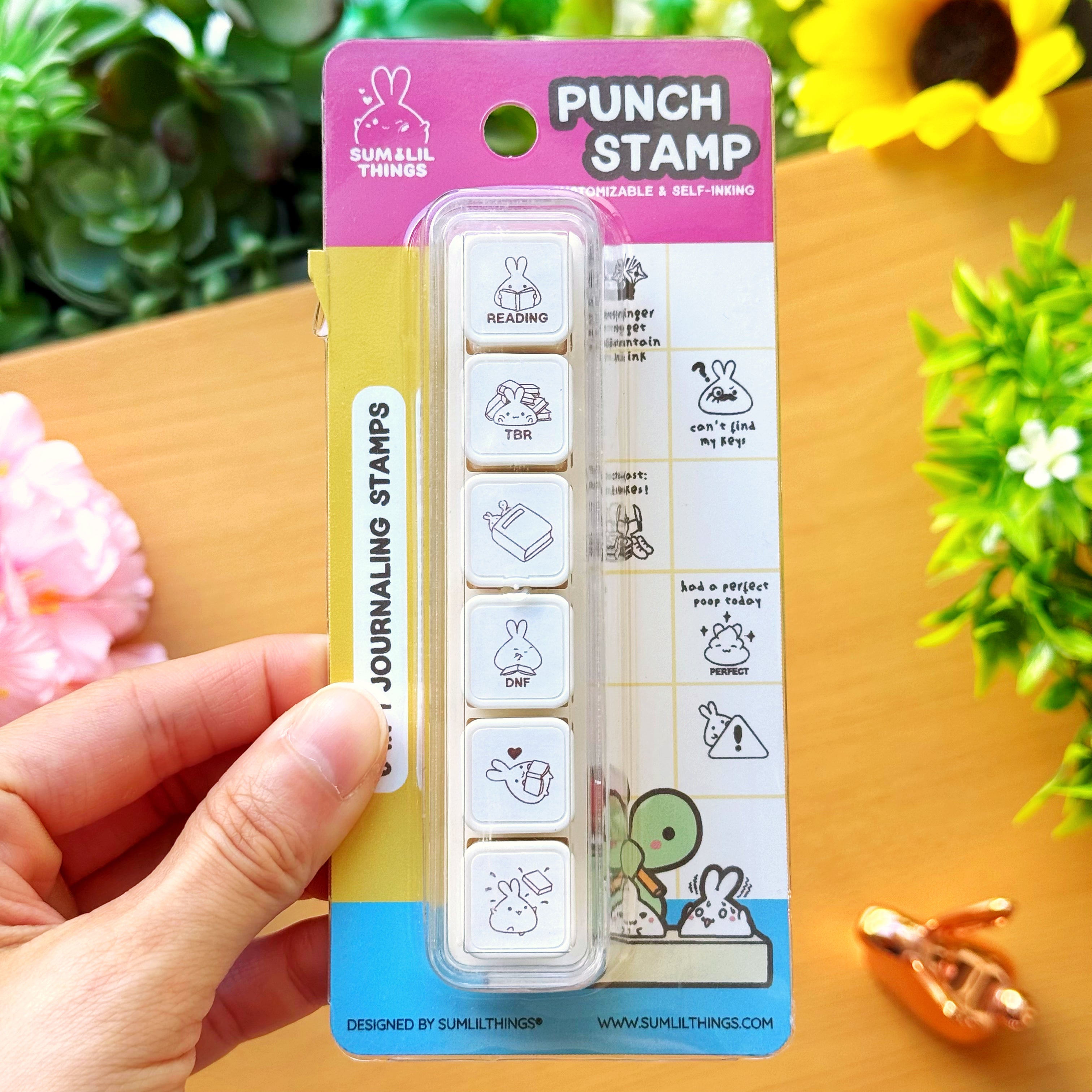 6-in-1 Removable Punch Stamp - Lil' Bookworm