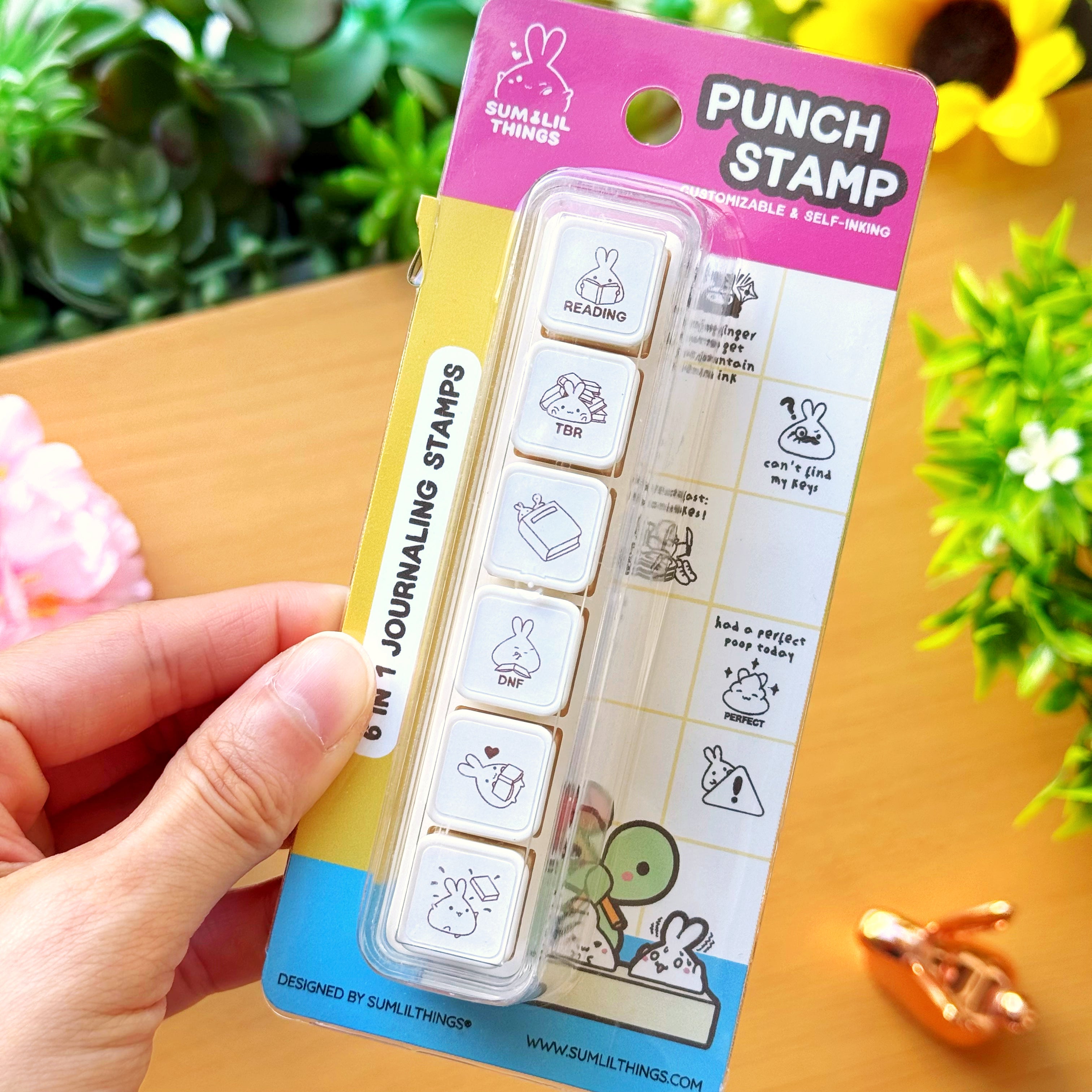 6-in-1 Removable Punch Stamp - Lil' Bookworm