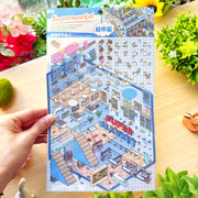 Isometric Scene Sticker - Supermarket (Jumbo World)