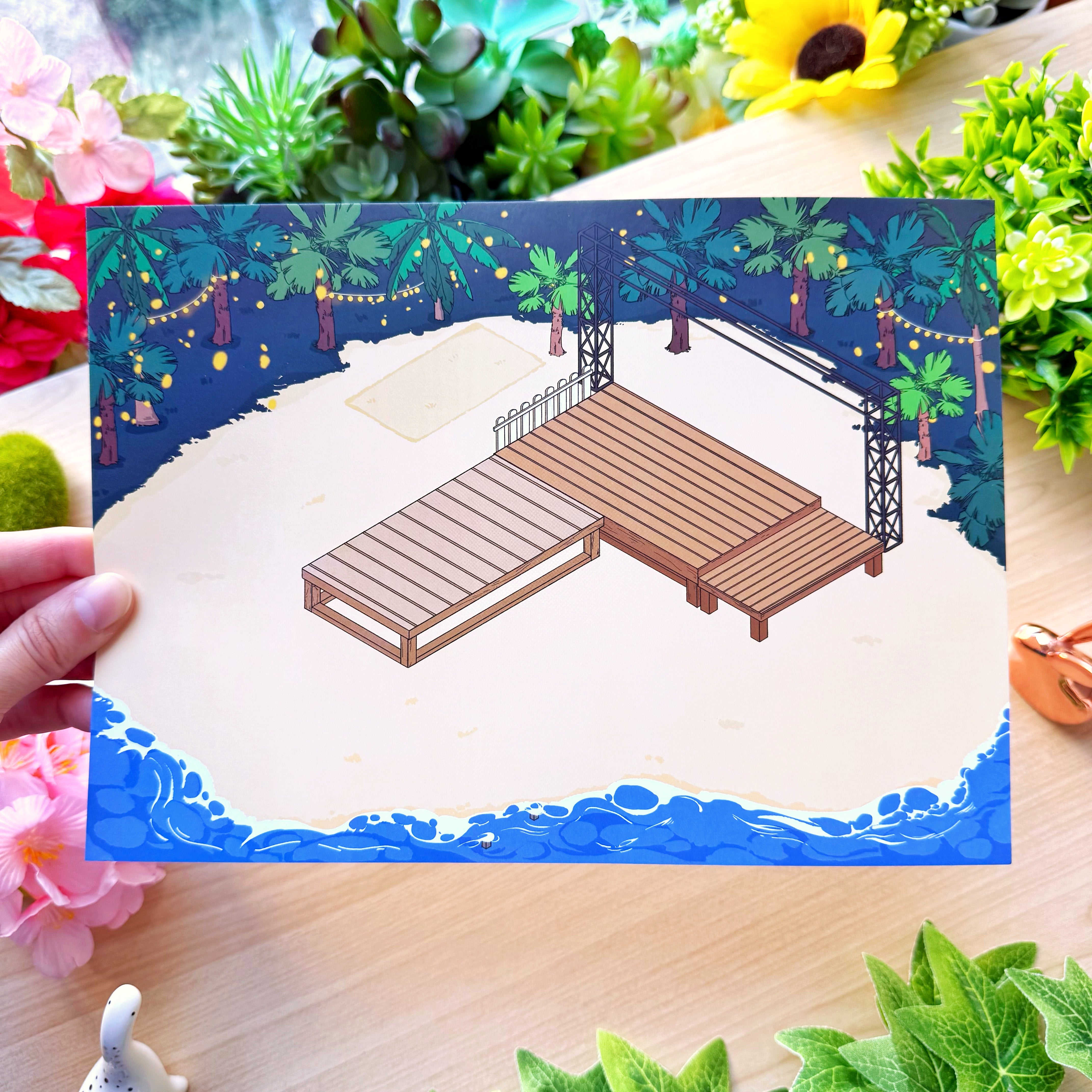 Isometric Scene Sticker - Island Music Festival (Jumbo World)