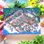 Isometric Scene Sticker - Island Music Festival (Jumbo World)