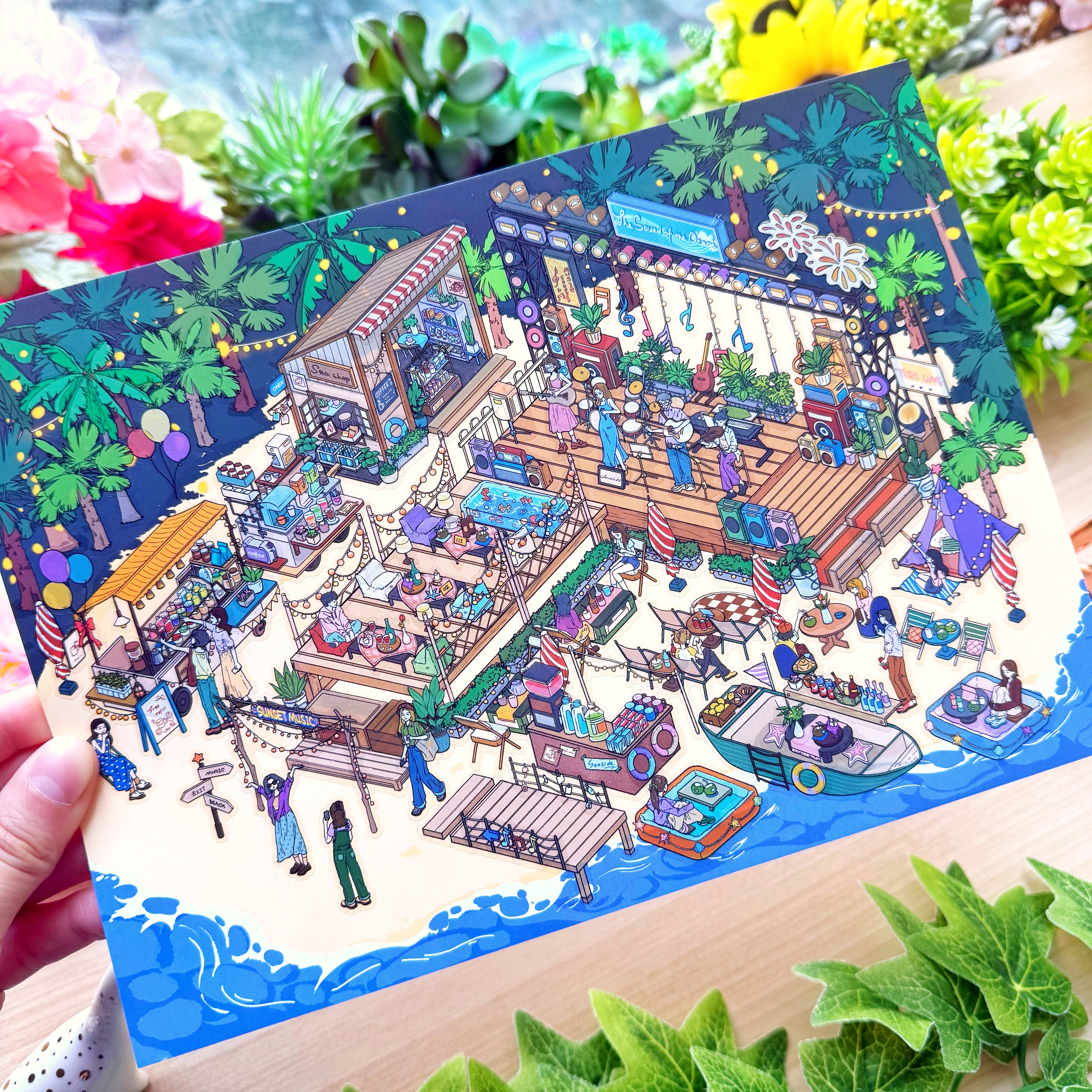 Isometric Scene Sticker - Island Music Festival (Jumbo World)