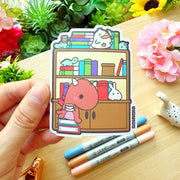 Vinyl Sticker - Dragon Bookshelf