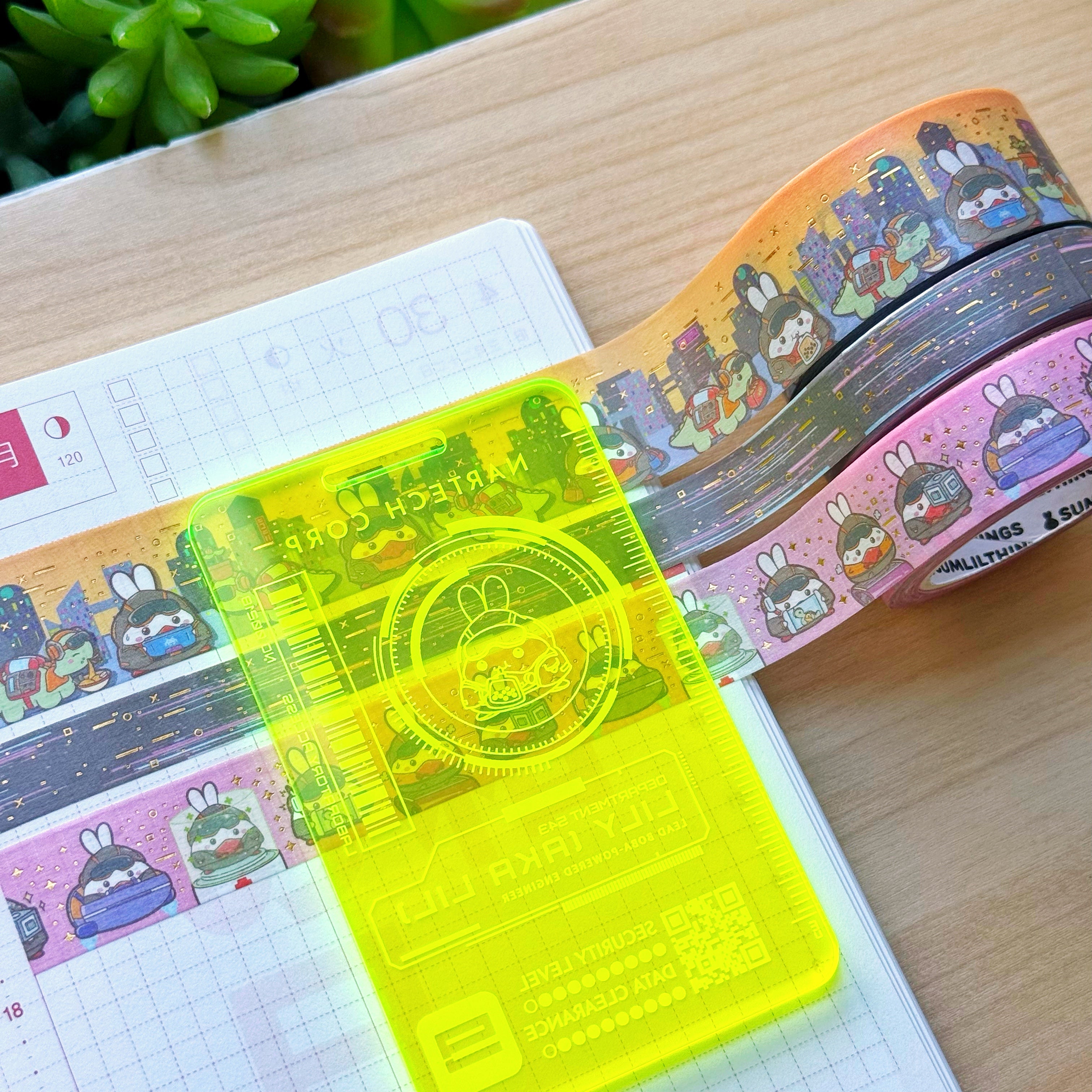 Washi Cutter - Lil&#39;s Cyber ID Card (Acrylic) - Blacklight Reactive