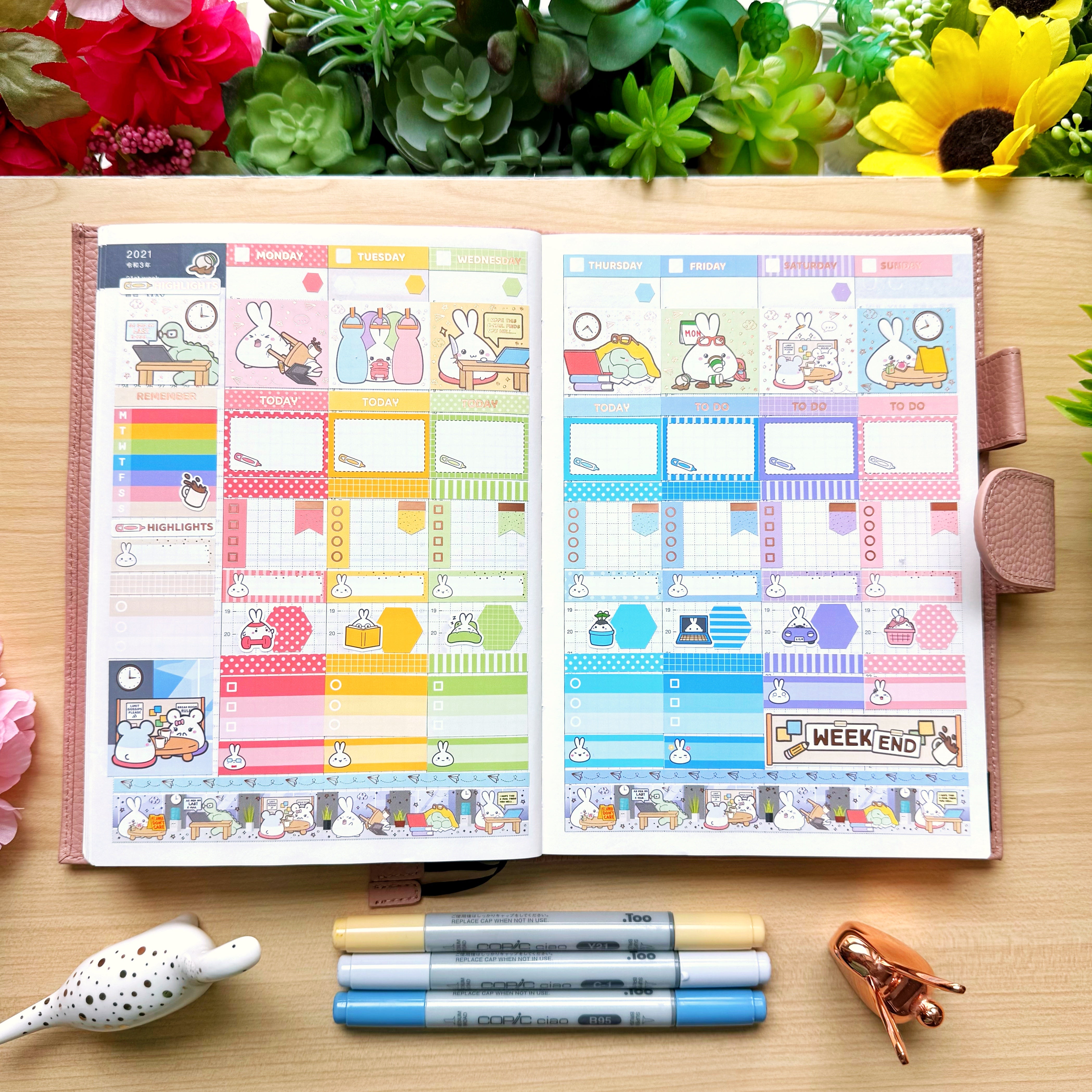 Hobonichi COUSIN - Lil' Office Life - Rose Gold Foil