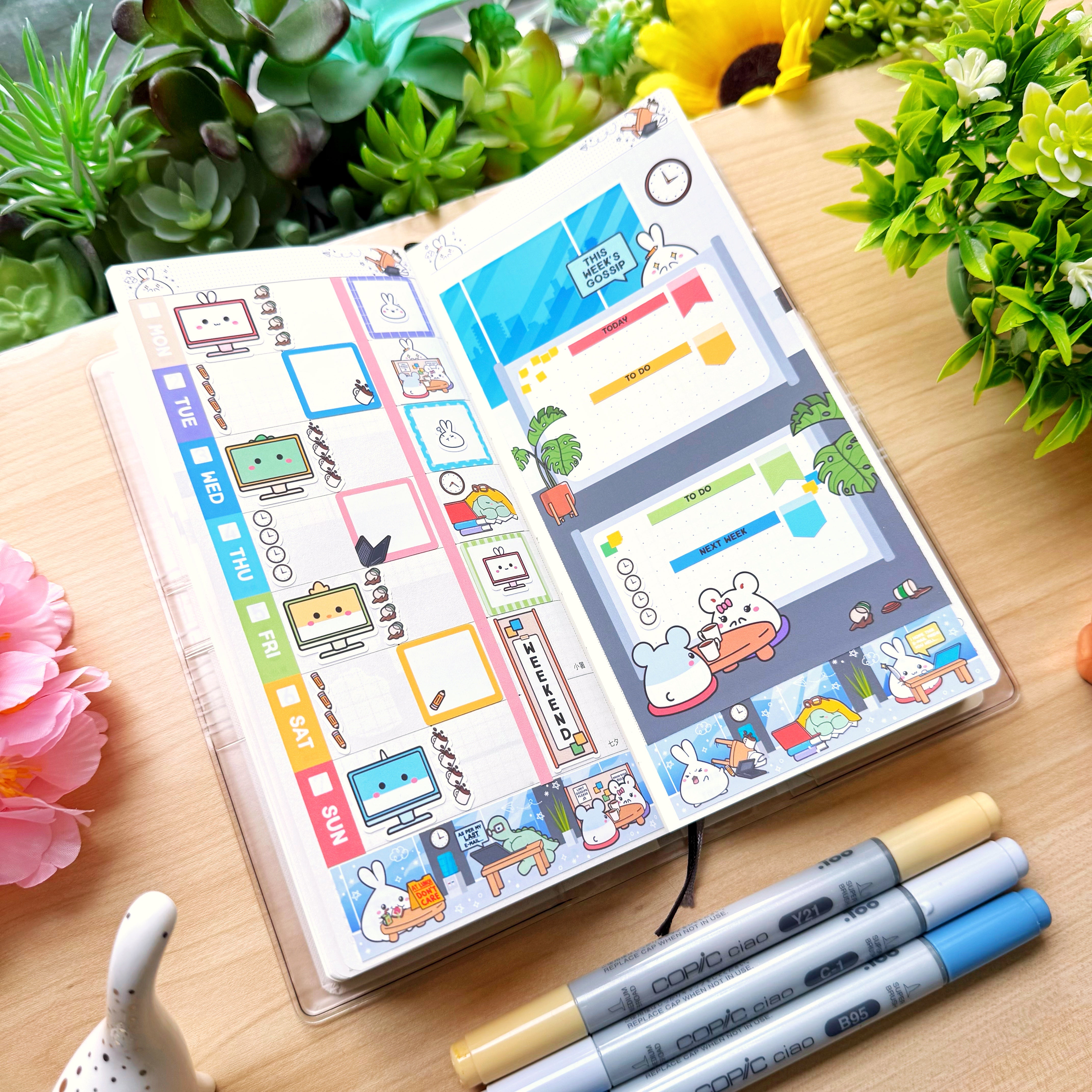 Hobonichi WEEKS - Lil' Office Life - Rose Gold Foil