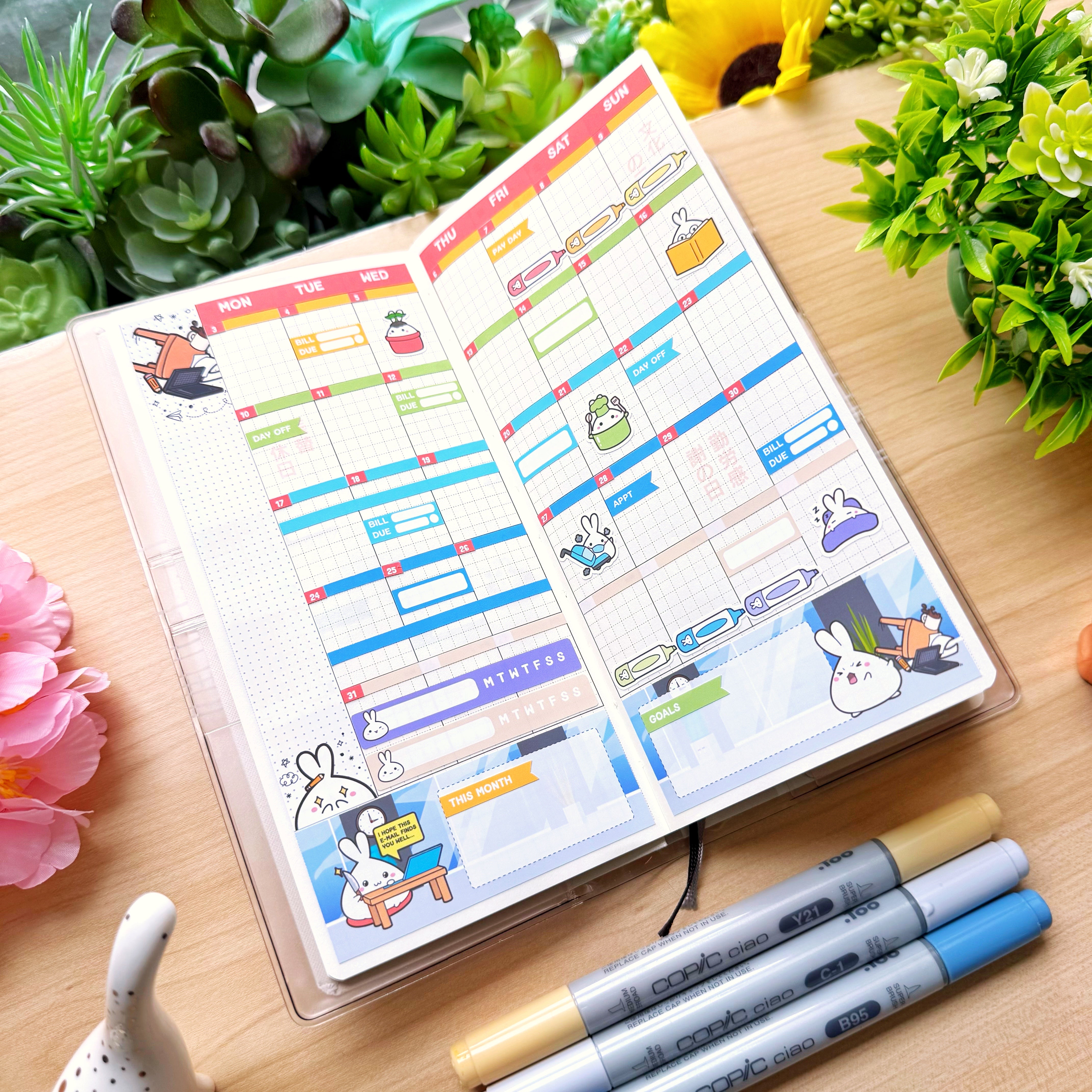 Hobonichi WEEKS - Lil' Office Life - Rose Gold Foil