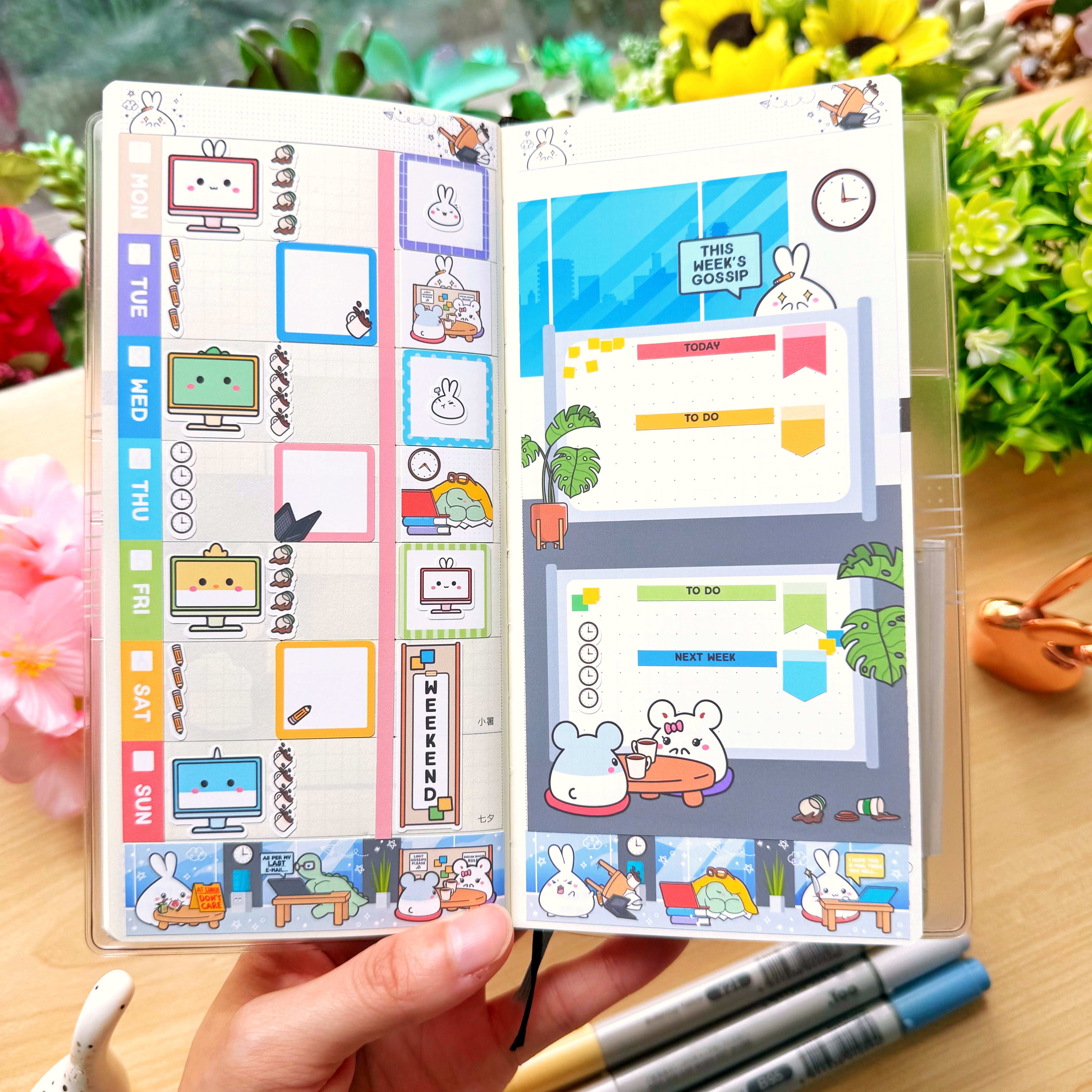 Hobonichi WEEKS - Lil' Office Life - Rose Gold Foil