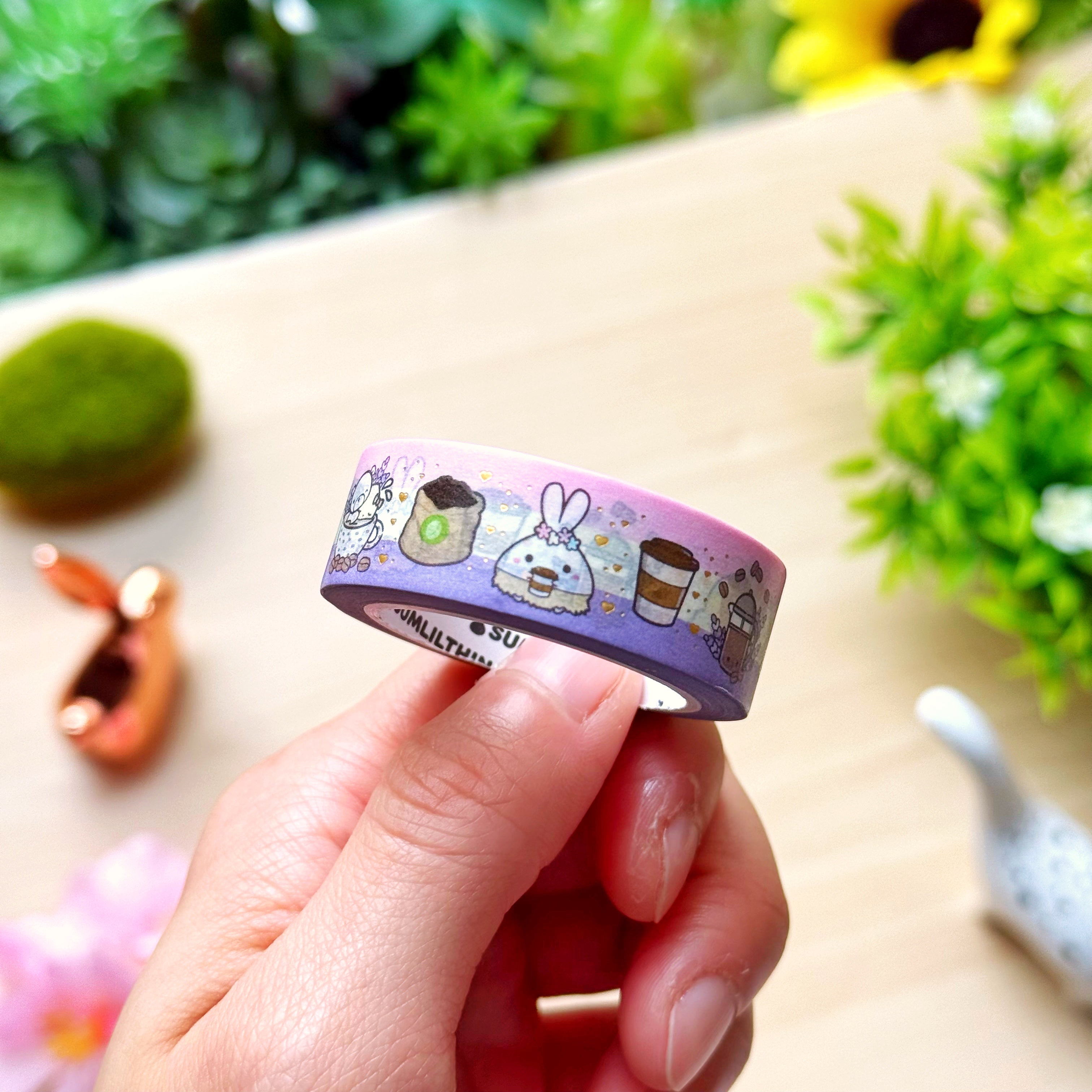 [GIFT] Washi Tape - CWP x SLT Rainforest Coffee Shop (15mm) - Gold Foil