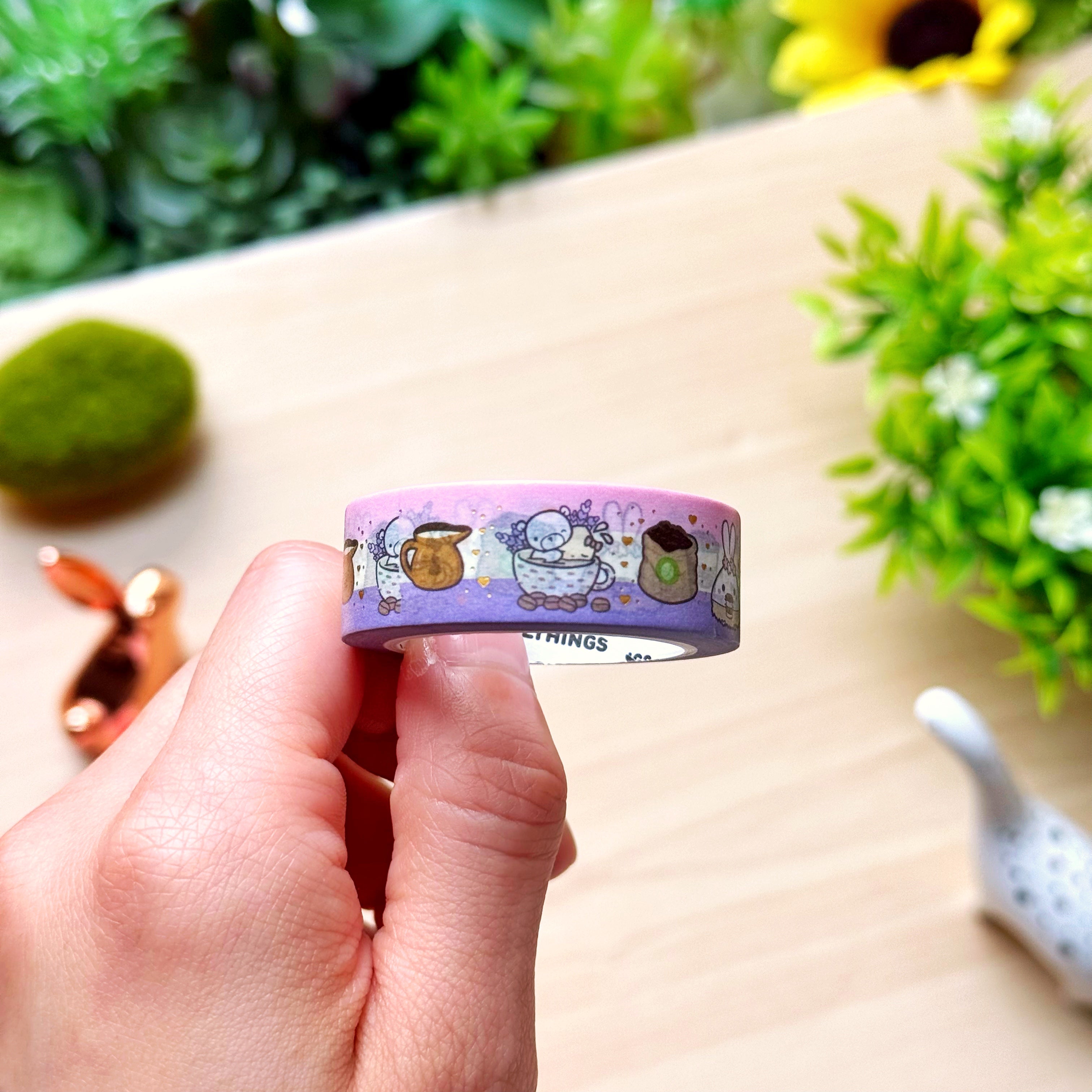 [GIFT] Washi Tape - CWP x SLT Rainforest Coffee Shop (15mm) - Gold Foil