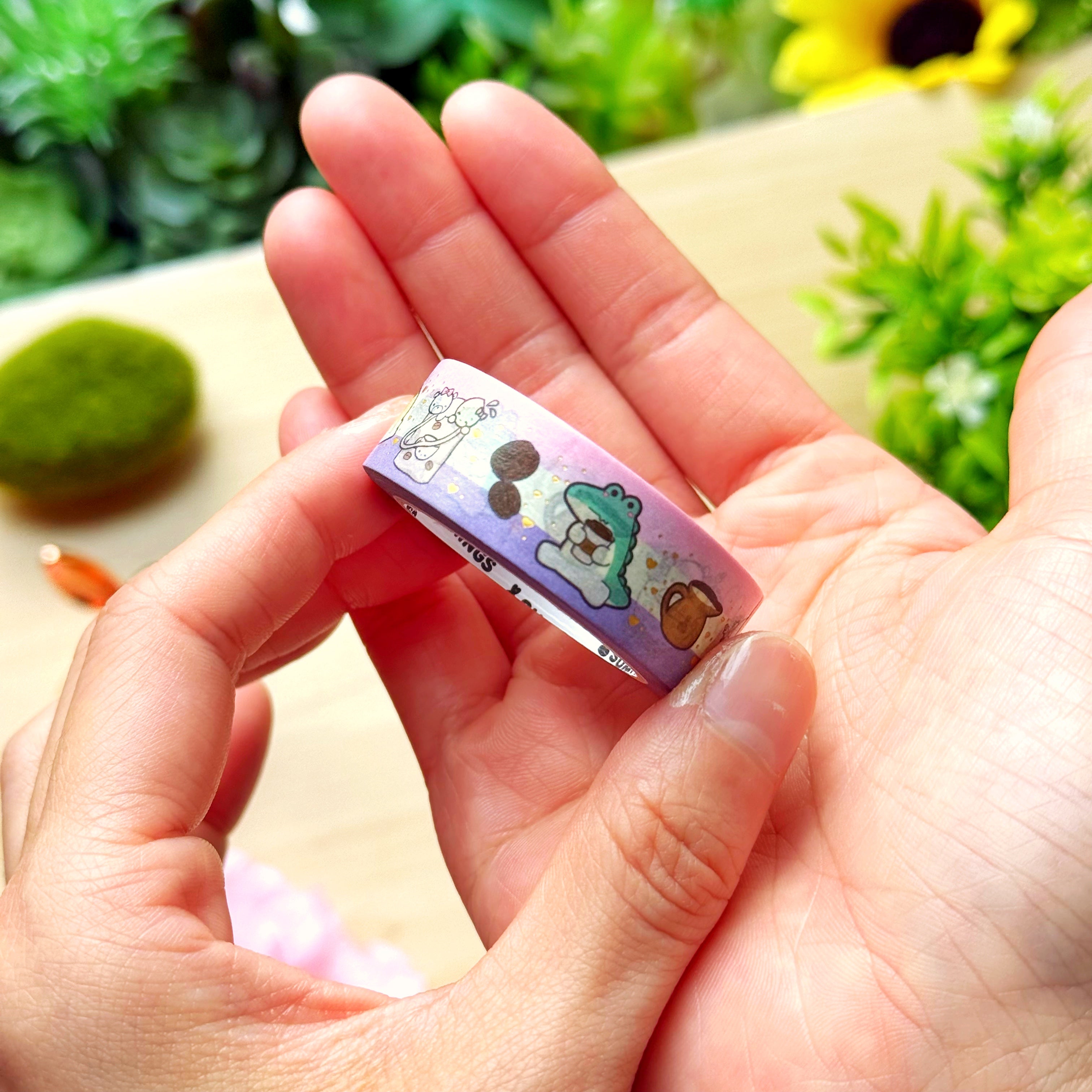 [GIFT] Washi Tape - CWP x SLT Rainforest Coffee Shop (15mm) - Gold Foil