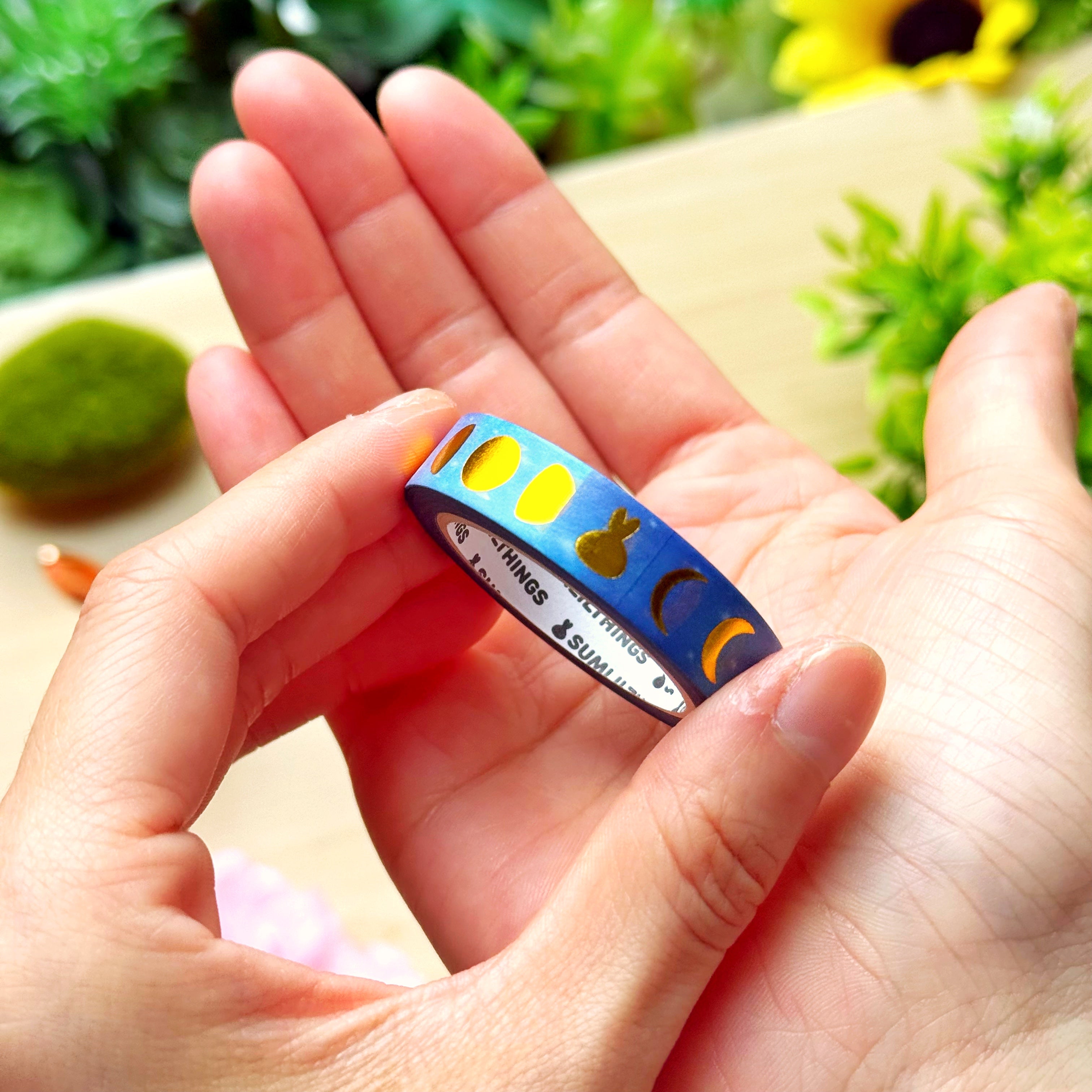 [GIFT] Washi Tape - Lil' Moon Phase (10mm) - Gold Foil