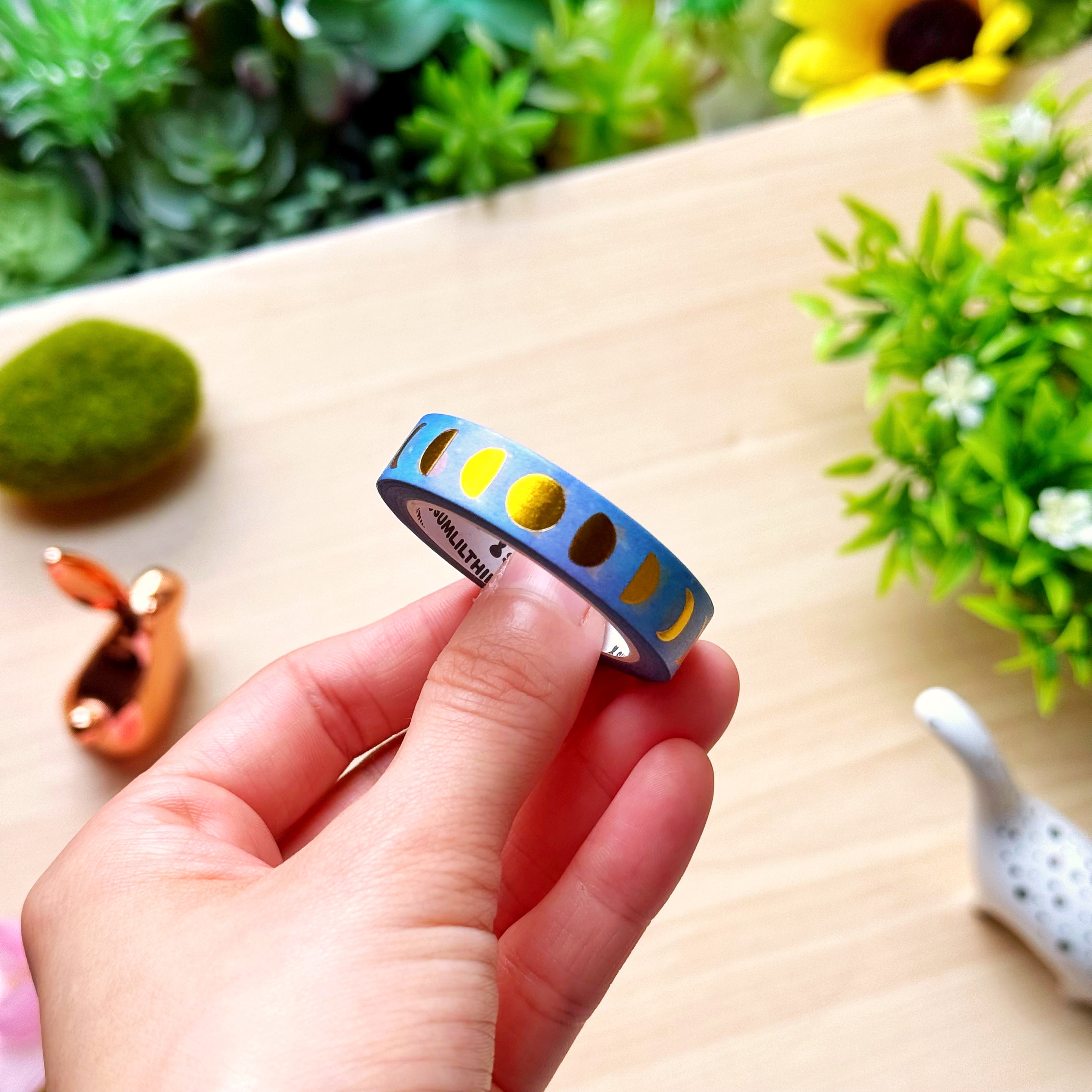 [GIFT] Washi Tape - Lil' Moon Phase (10mm) - Gold Foil