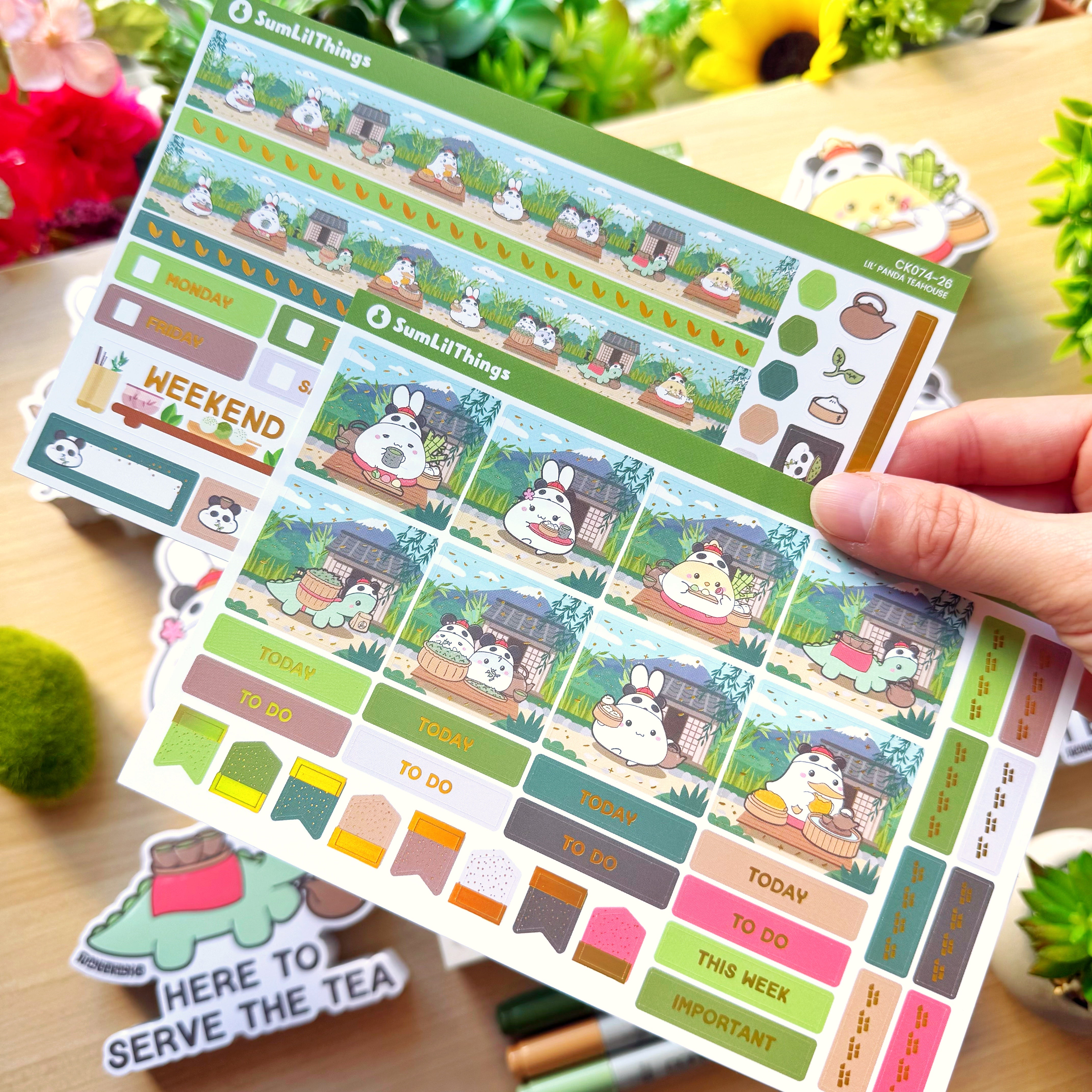 Hobonichi COUSIN - Lil' Panda Teahouse - Holo Foil