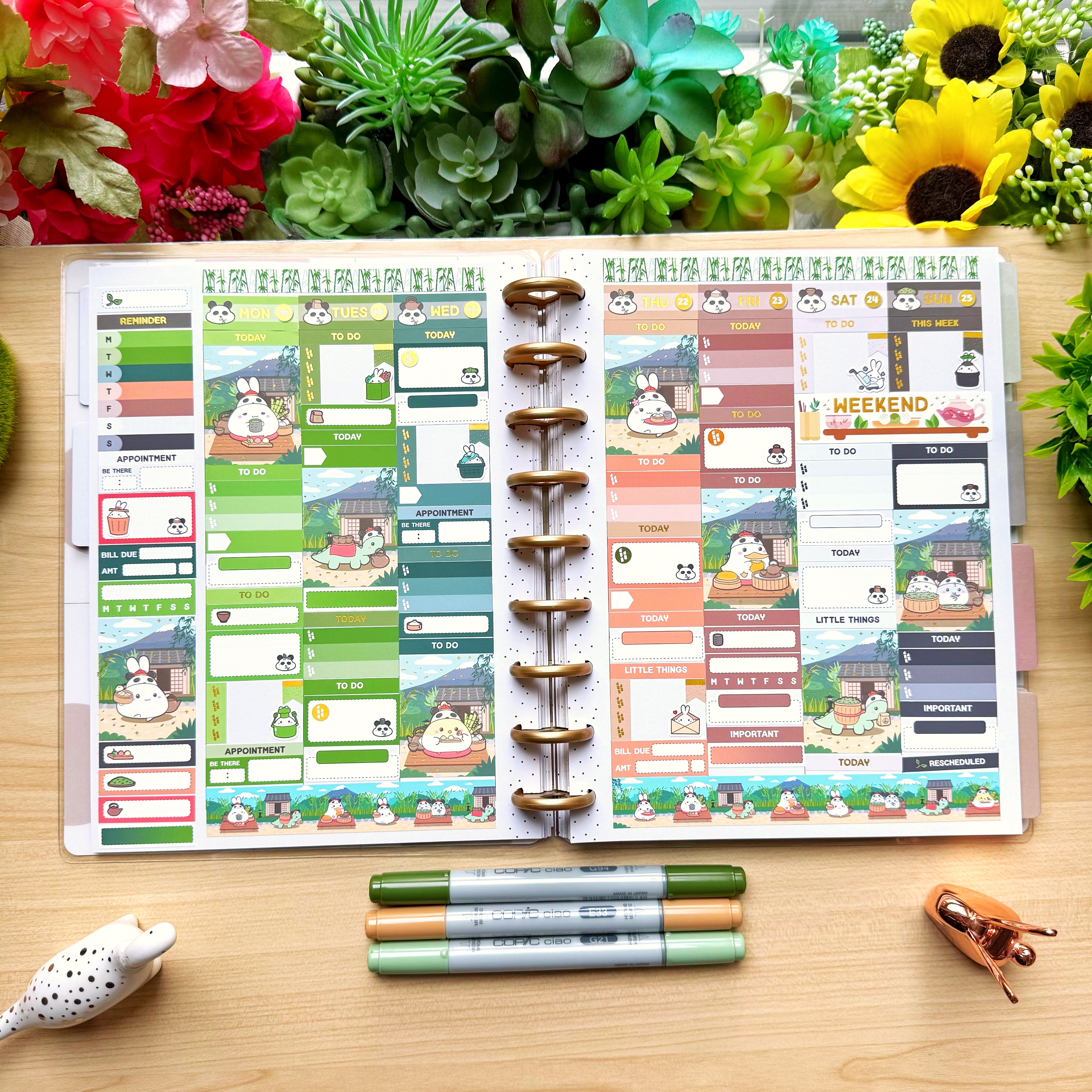 Vertical Kit - Lil' Panda Teahouse (10 Pages) - Holo Foil