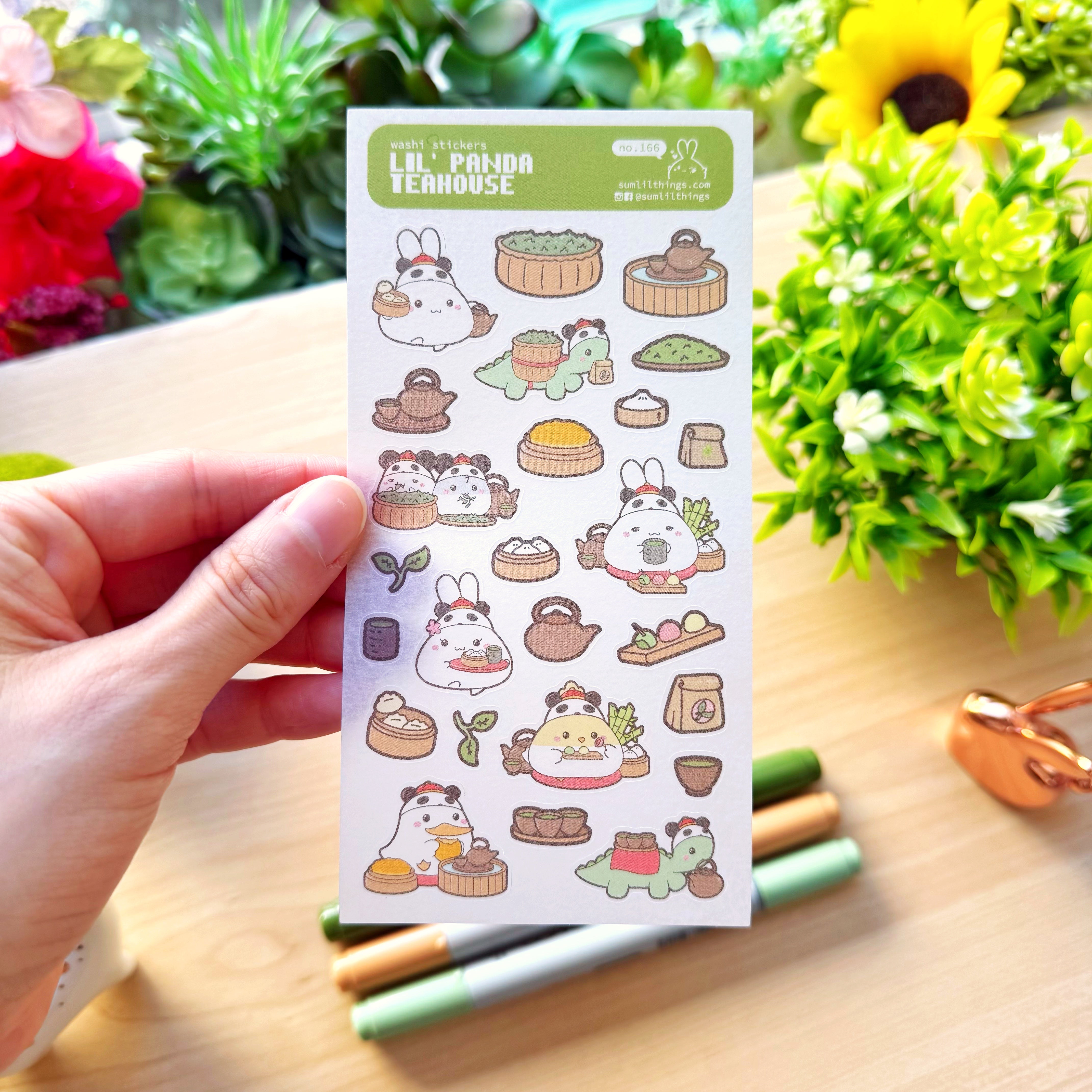 Washi Sticker - Lil' Panda Teahouse