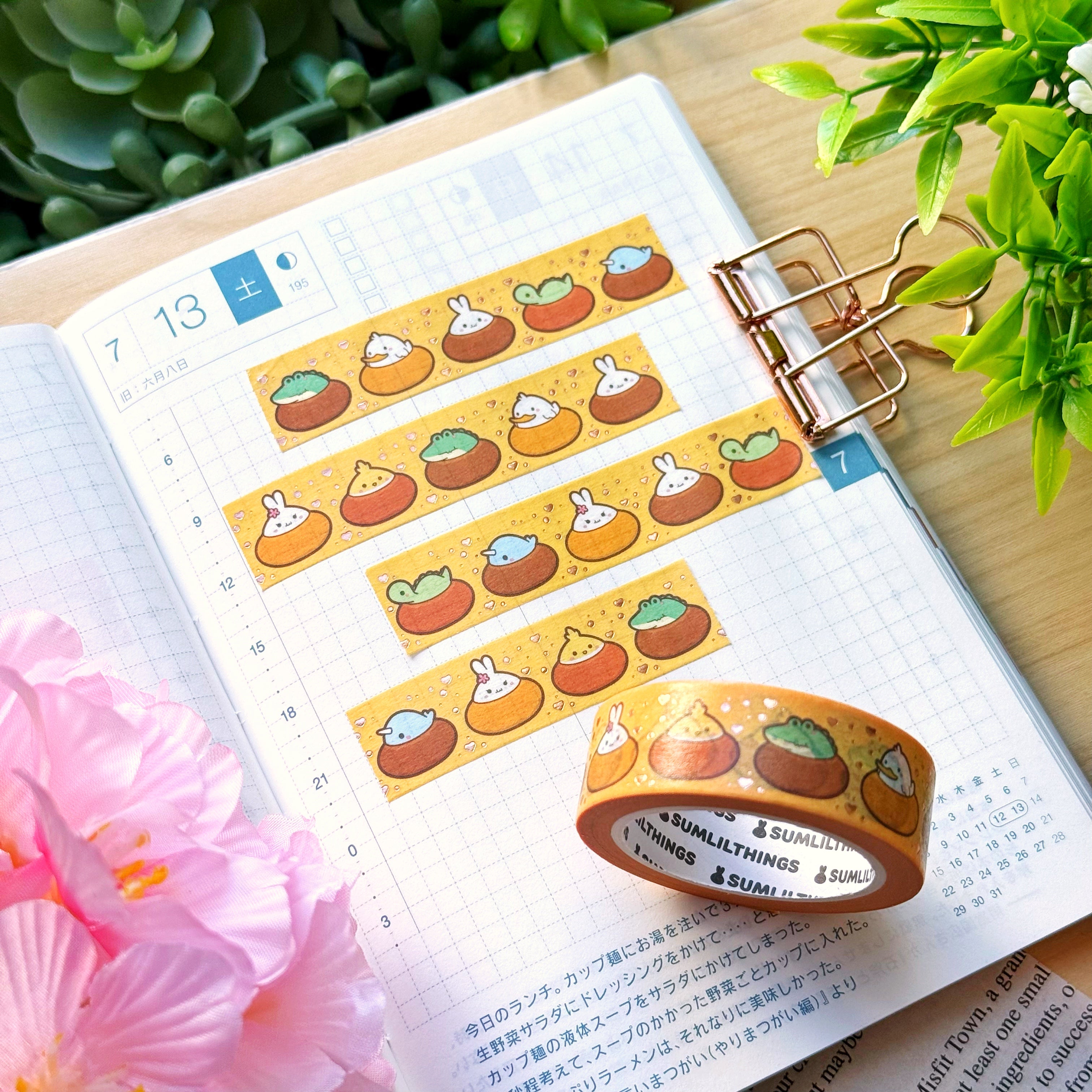 Washi Tape - Lil' Bread Bowls (15mm) - Gold Foil