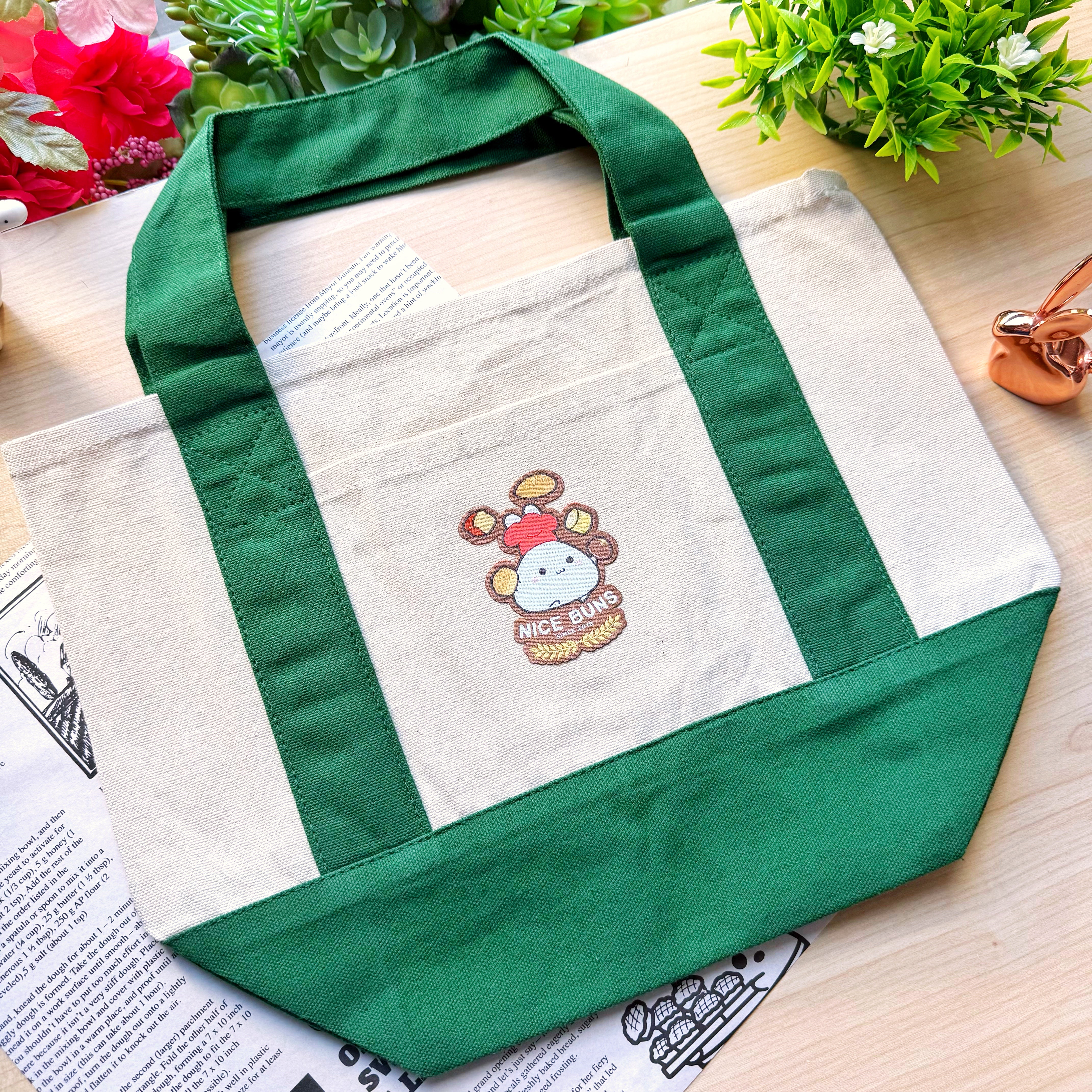 Mini Canvas Tote Bag - Nice Buns