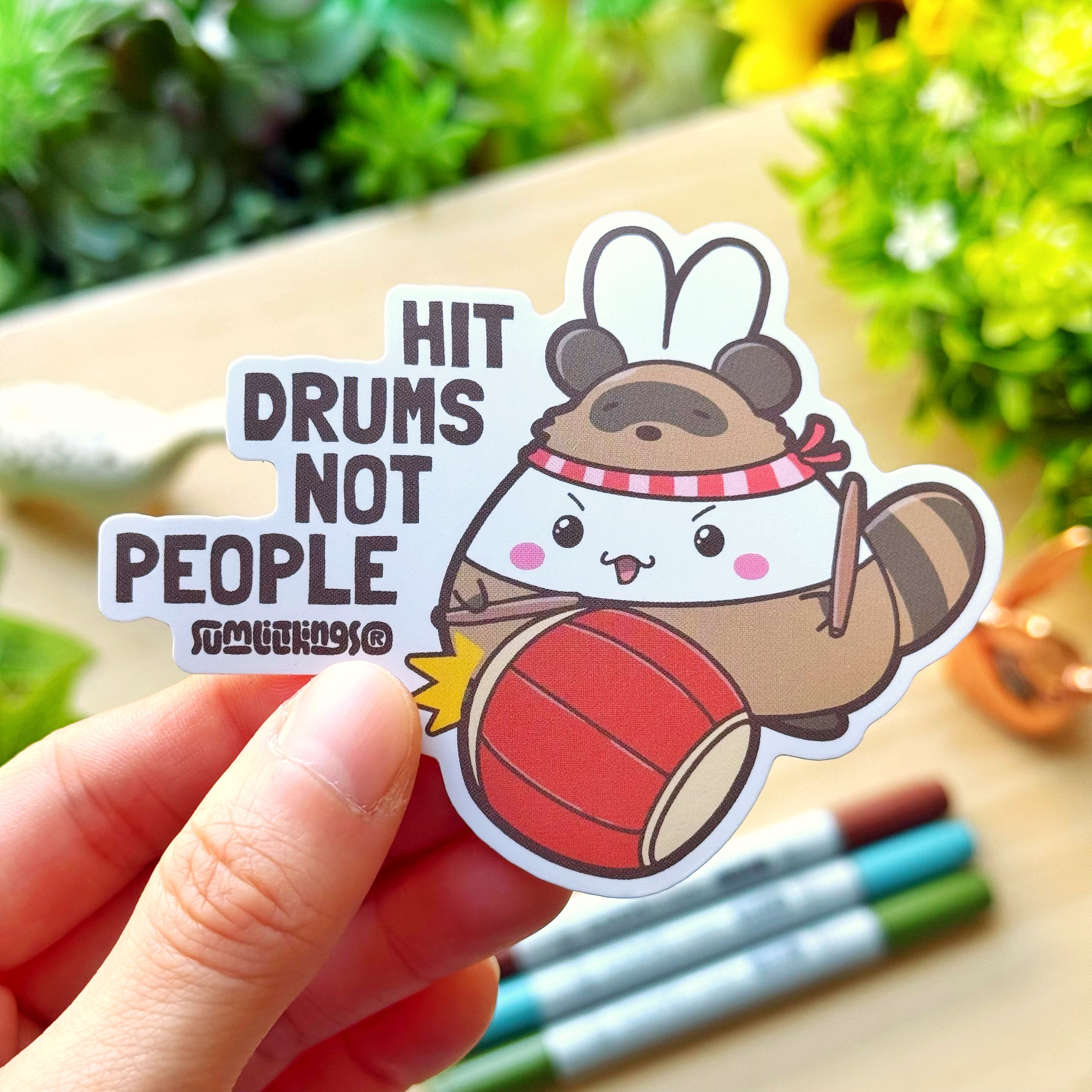 Vinyl Sticker - Tanuki Hit Drums