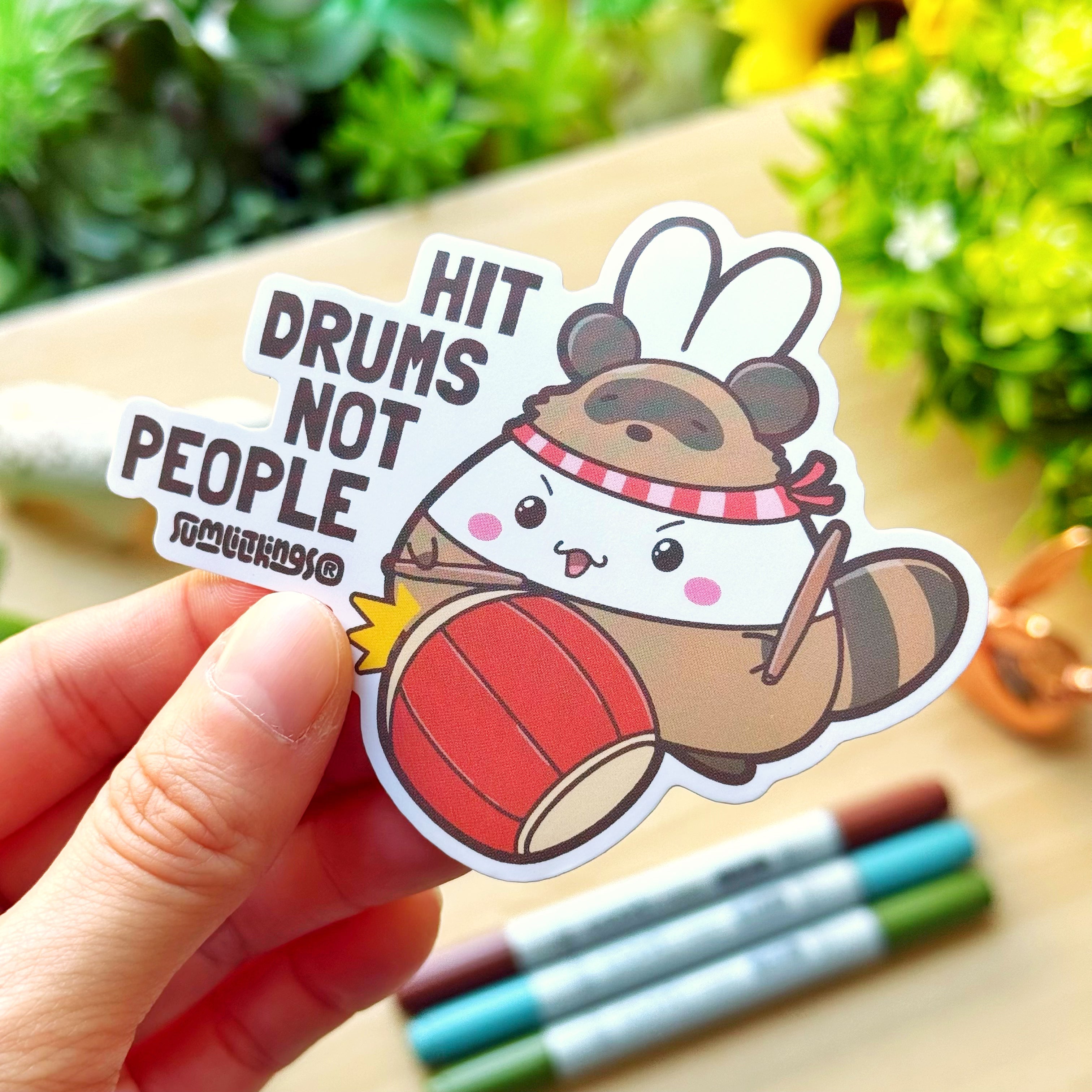 Vinyl Sticker - Tanuki Hit Drums