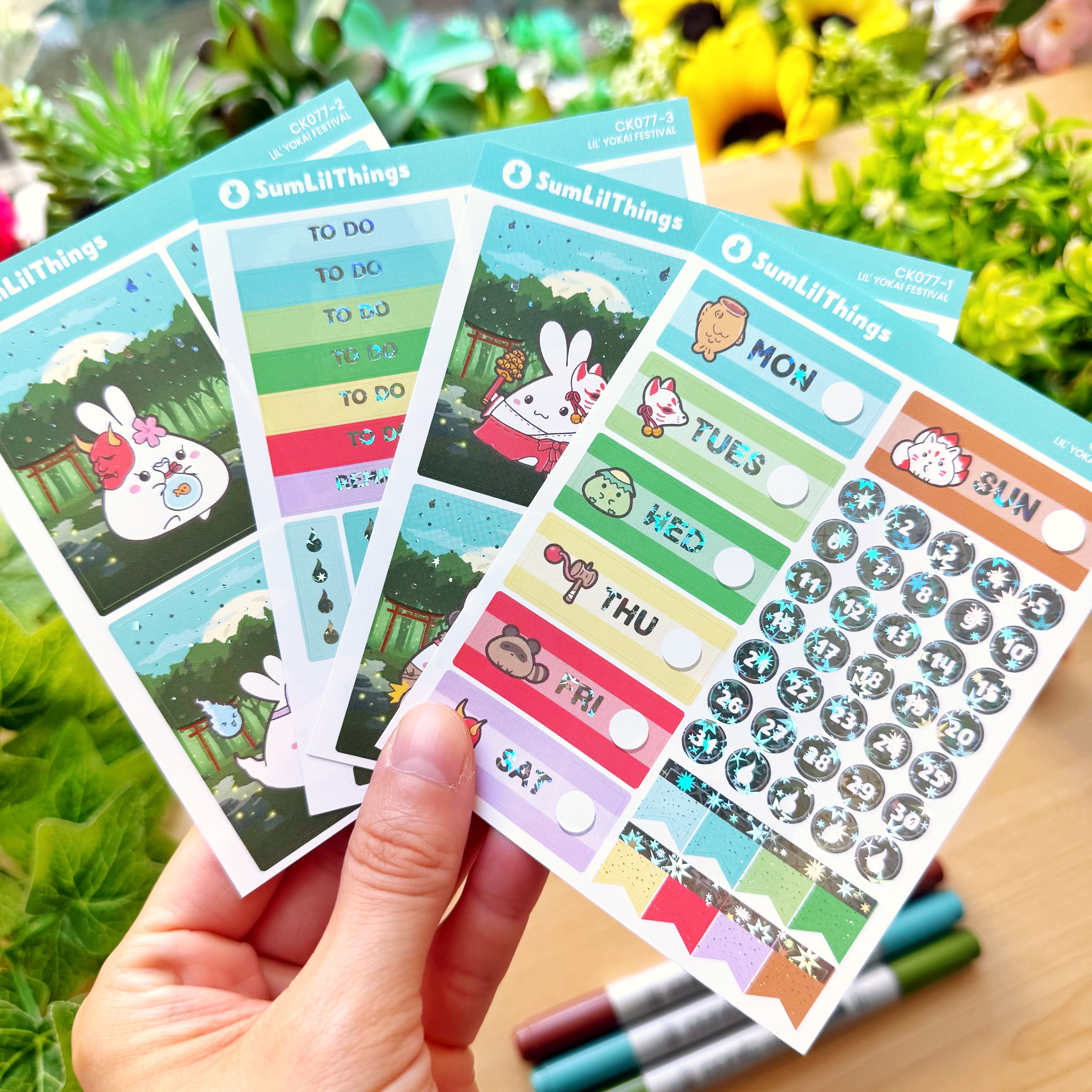 Decorative Kit - Lil' Yokai Festival (10 Pages) - Holo Star Foil