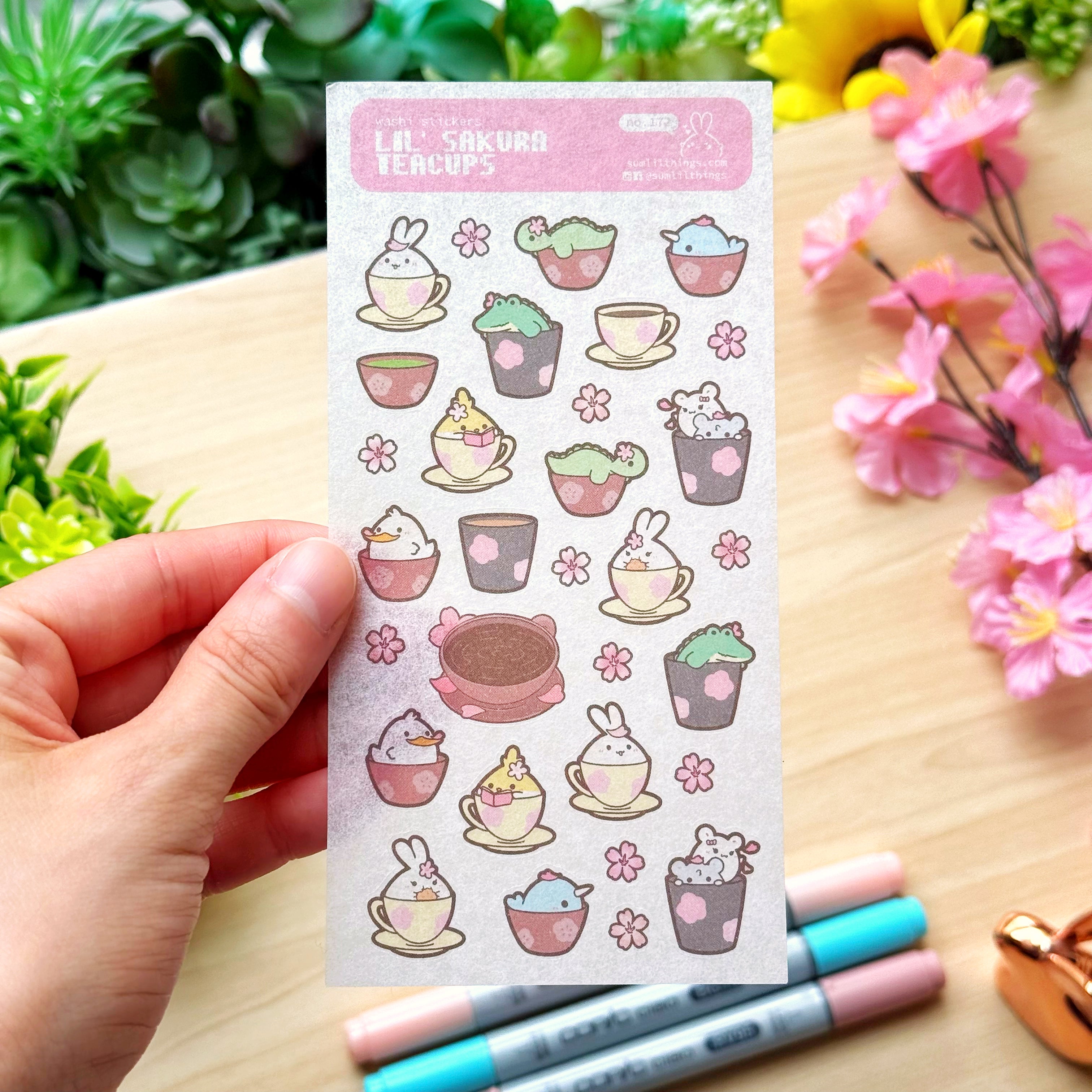 Washi Sticker - Lil'  Sakura Teacups