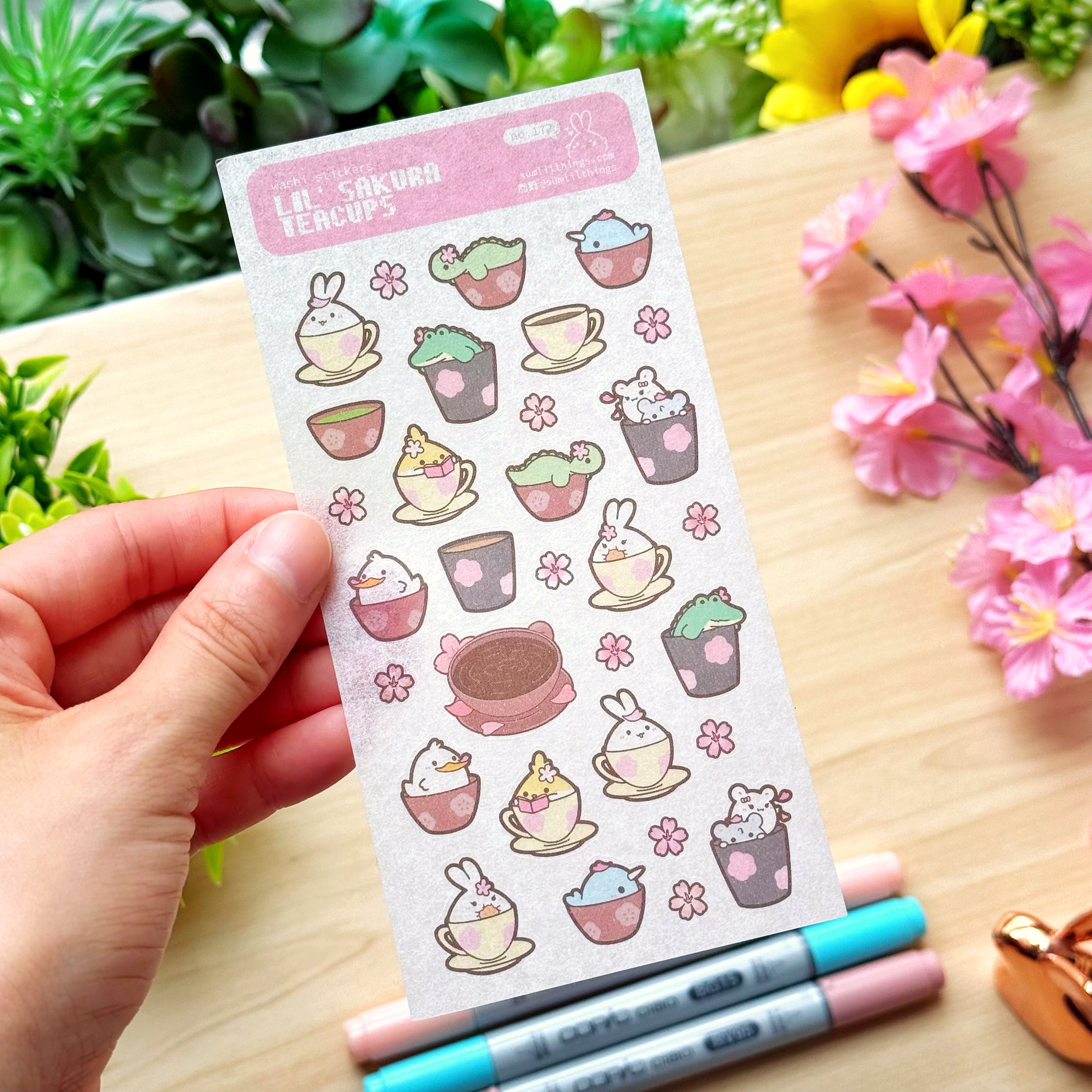 Washi Sticker - Lil'  Sakura Teacups