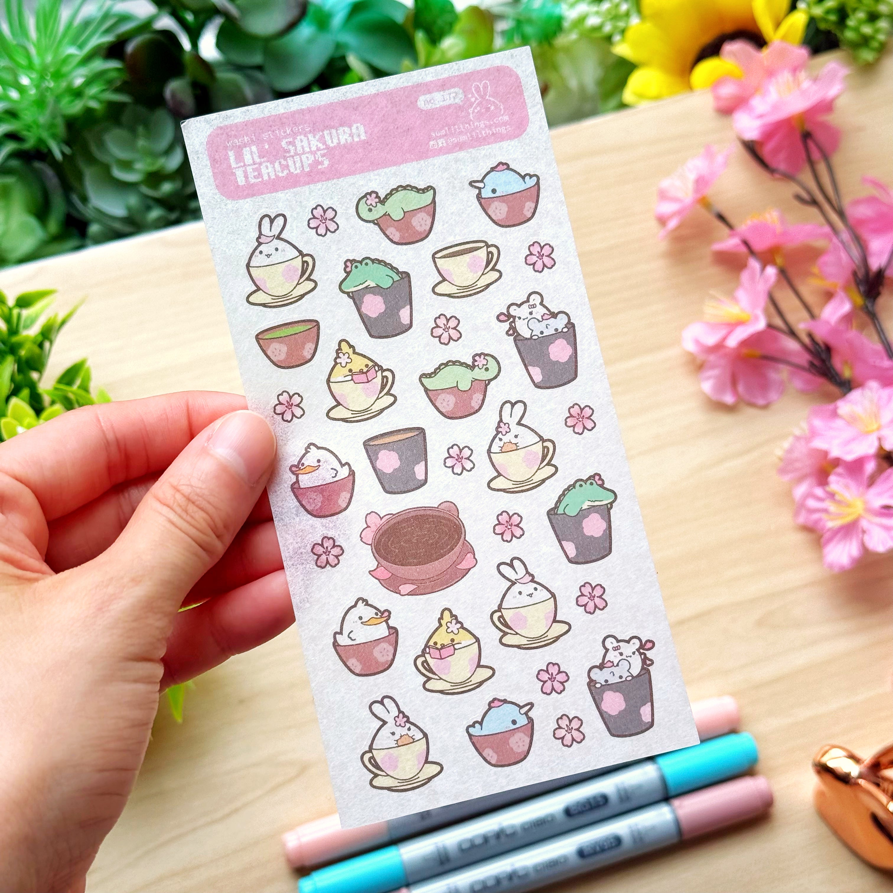 Washi Sticker - Lil'  Sakura Teacups