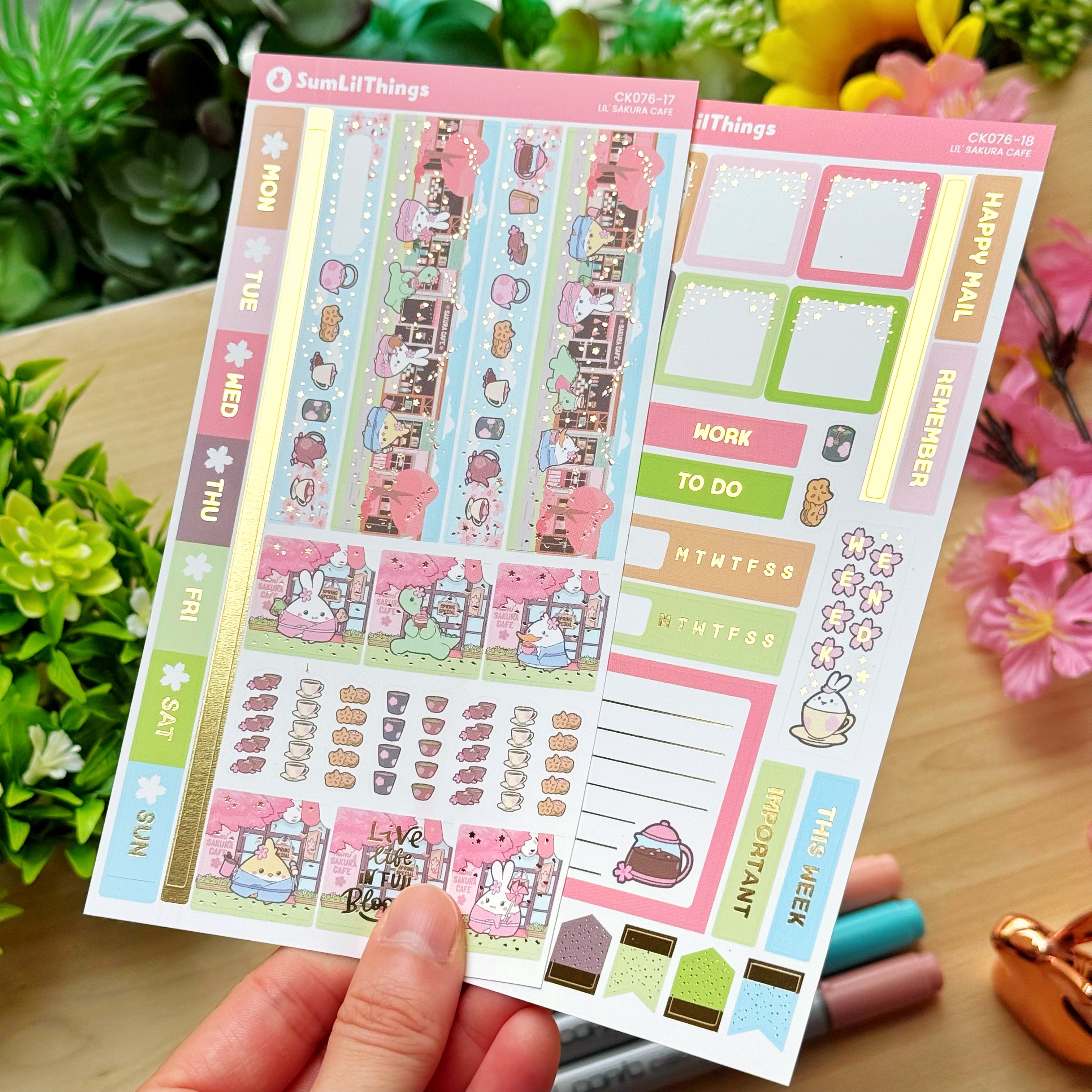 Hobonichi WEEKS - Lil' Sakura Cafe (Gold Foil Available)