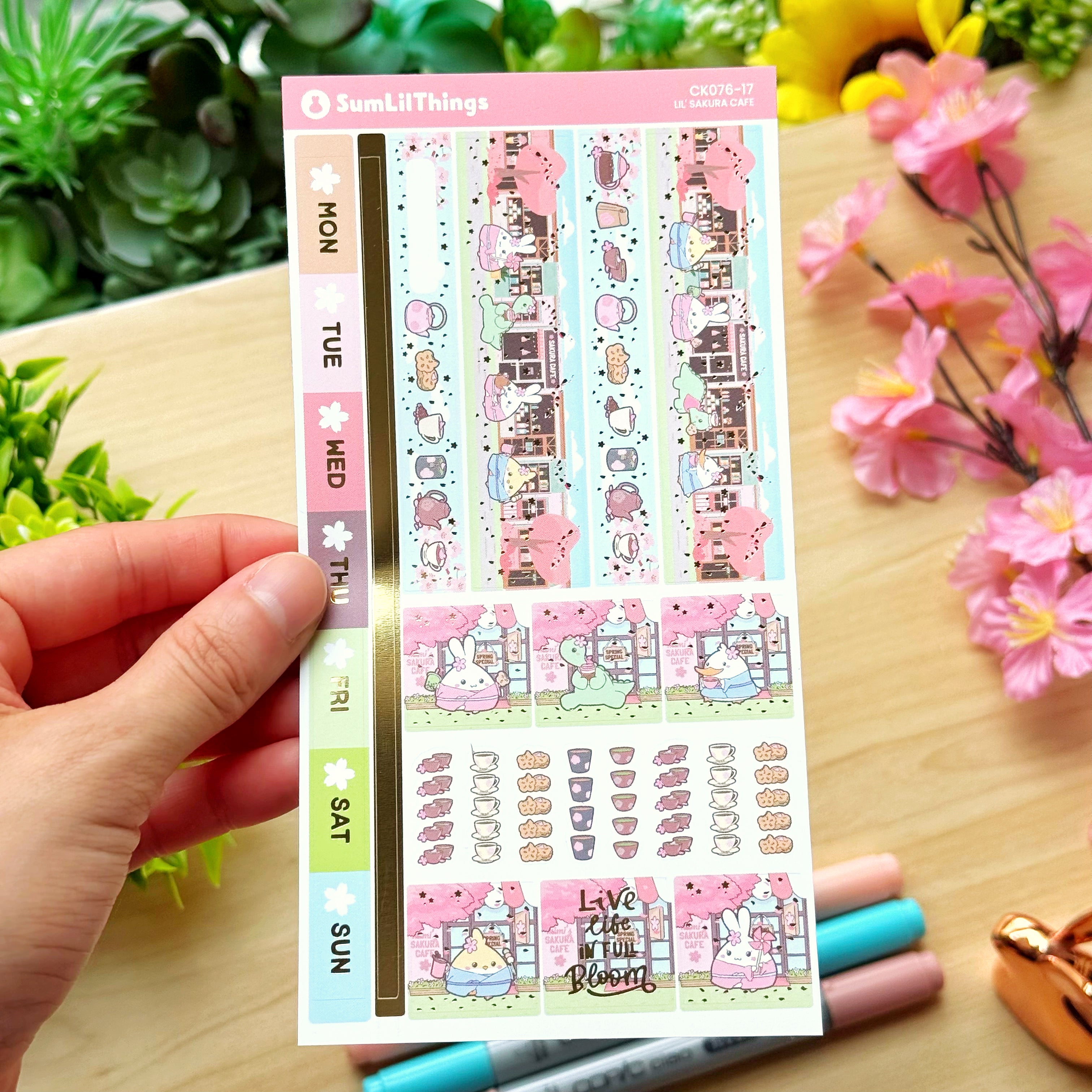 Hobonichi WEEKS - Lil' Sakura Cafe (Gold Foil Available)