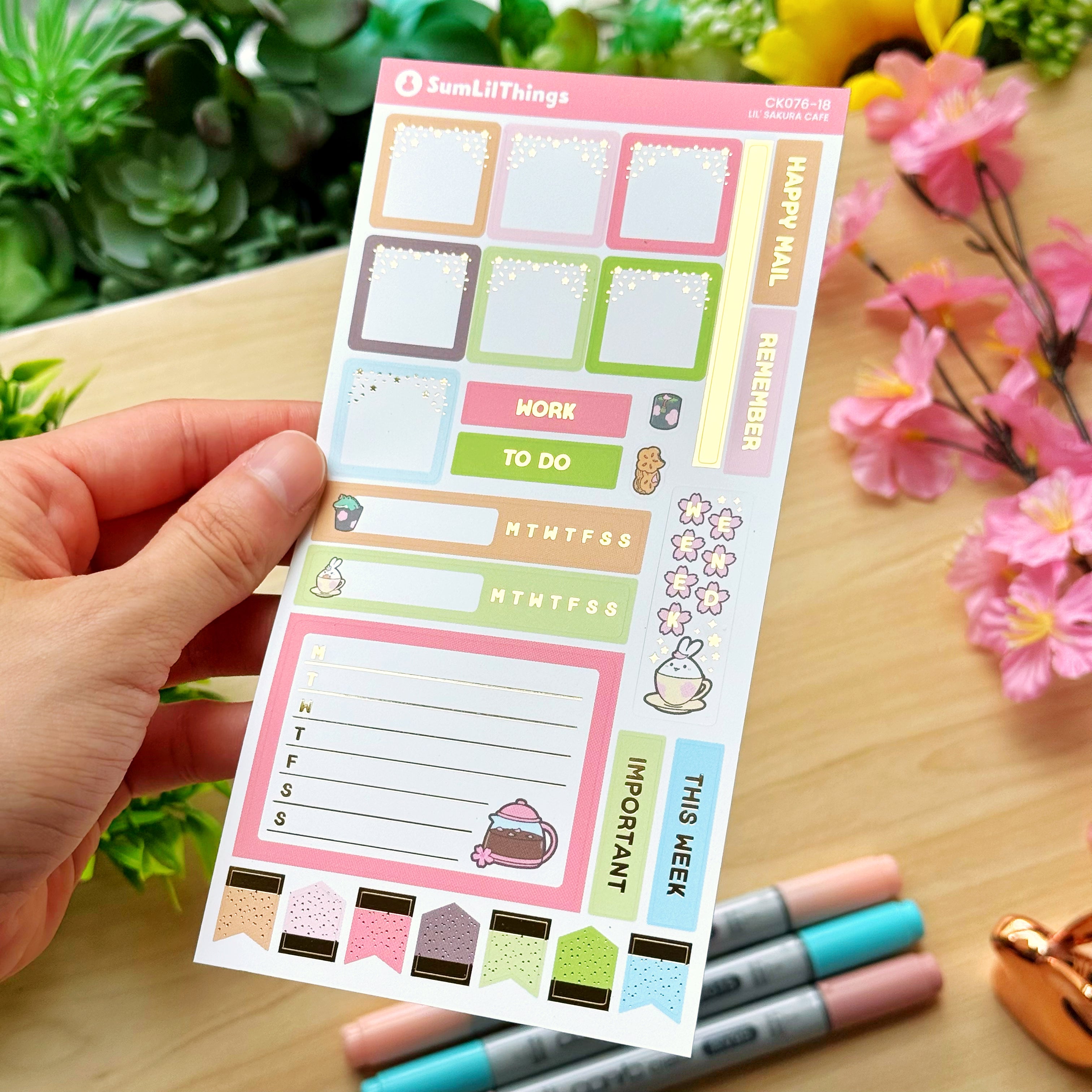Hobonichi WEEKS - Lil' Sakura Cafe (Gold Foil Available)