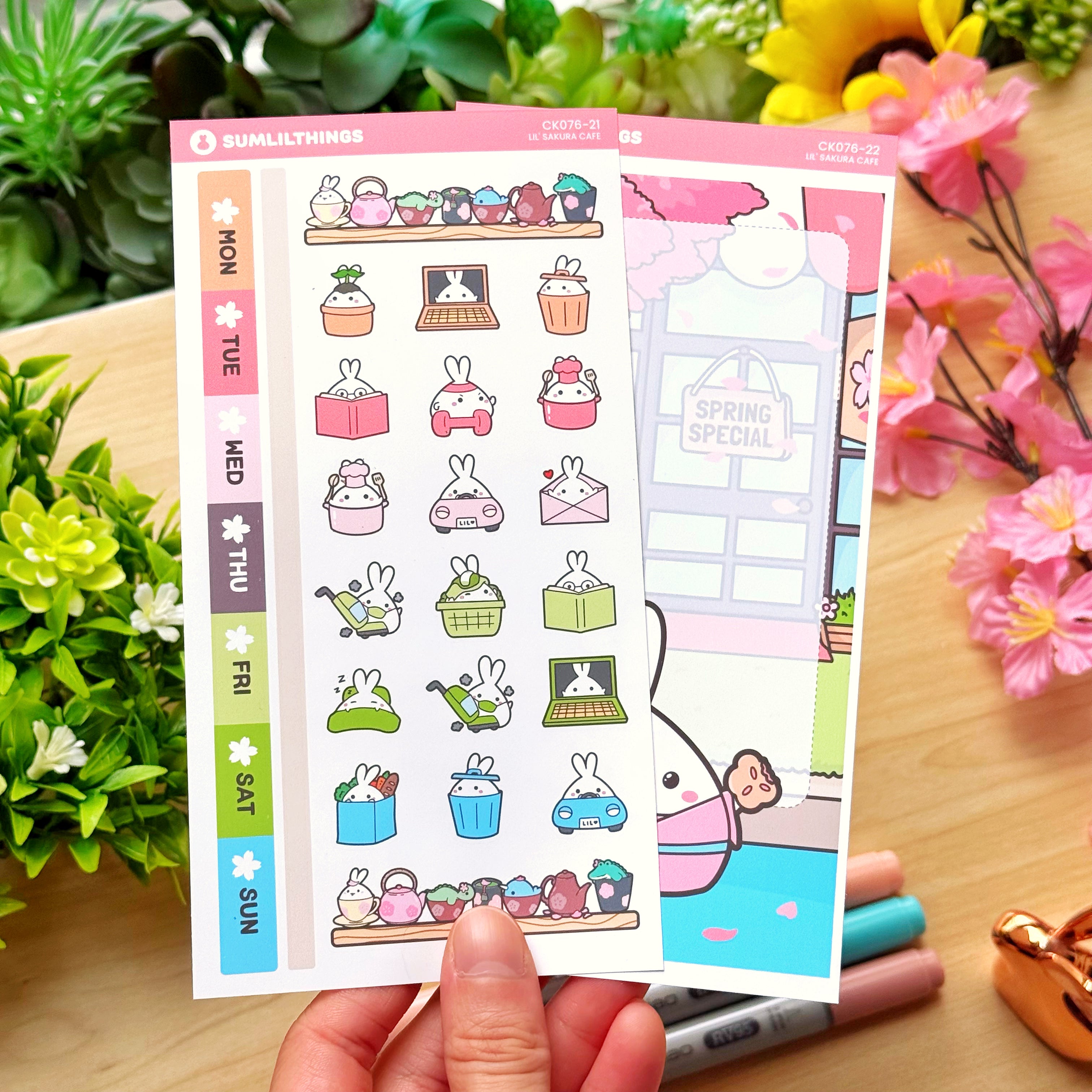 Hobonichi WEEKS - Lil' Sakura Cafe (Gold Foil Available)