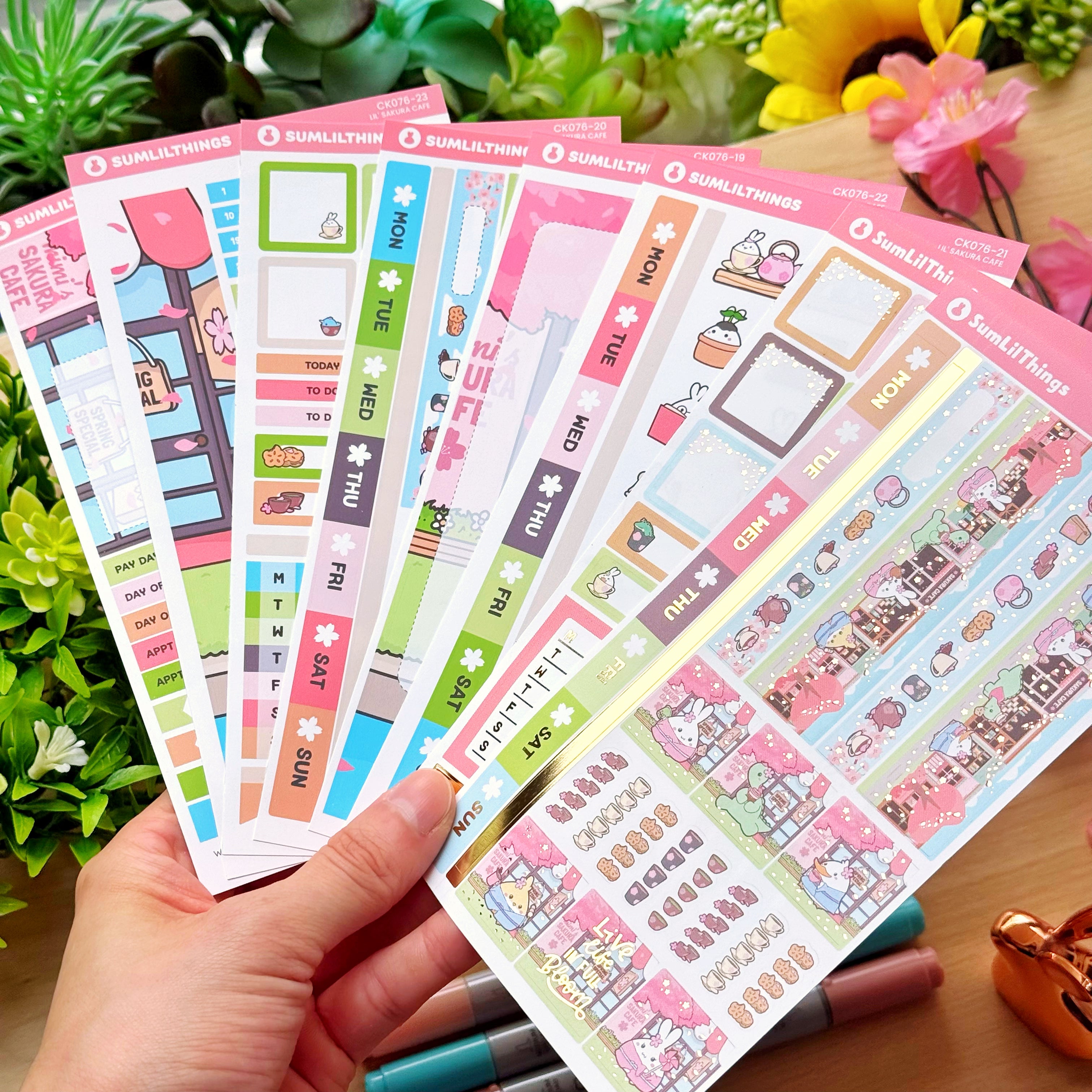 Hobonichi WEEKS - Lil' Sakura Cafe (Gold Foil Available)