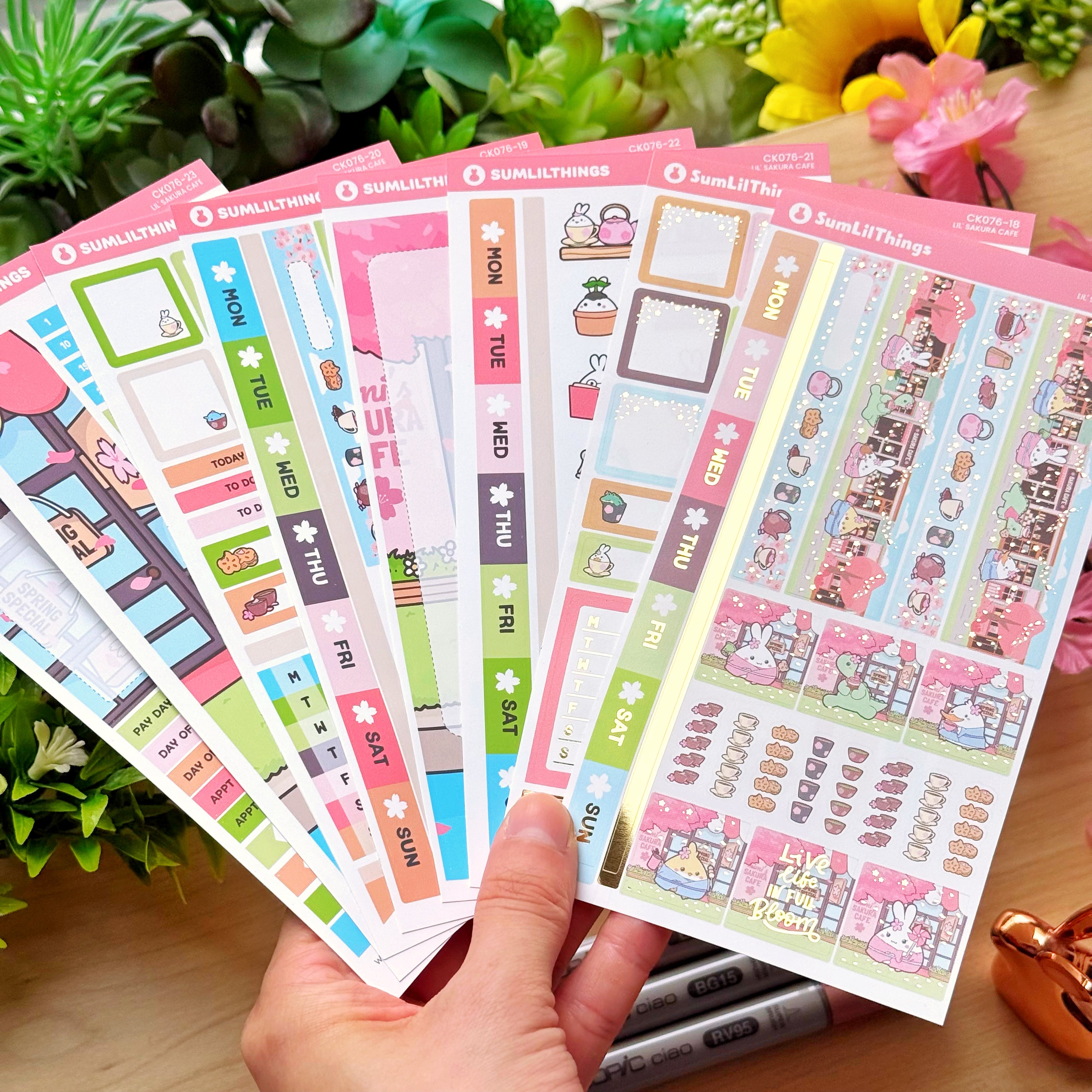 Hobonichi WEEKS - Lil' Sakura Cafe (Gold Foil Available)